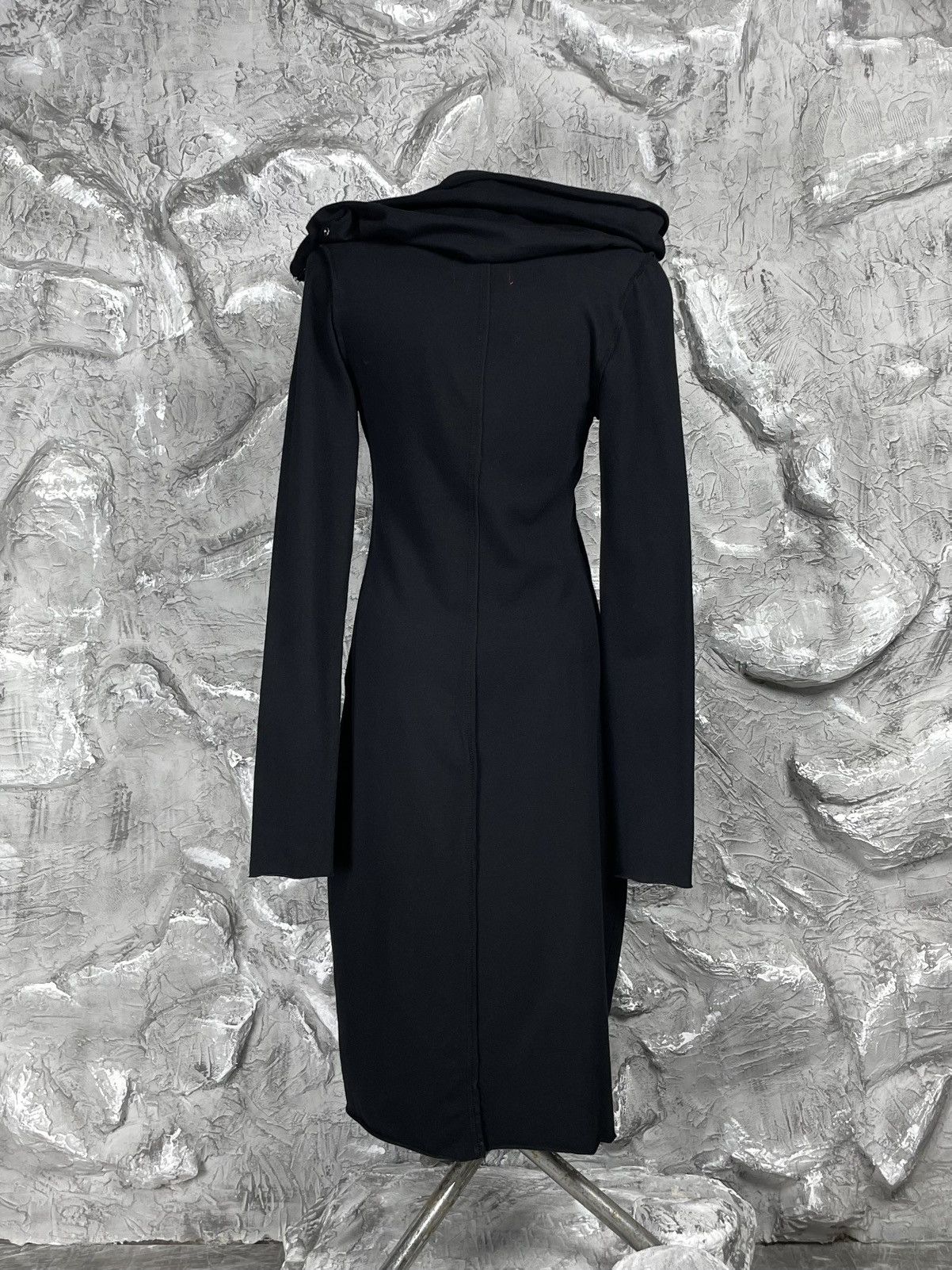 Asymmetrical Cut Avant Garde Midi Dress Y2K Rick Owens Style