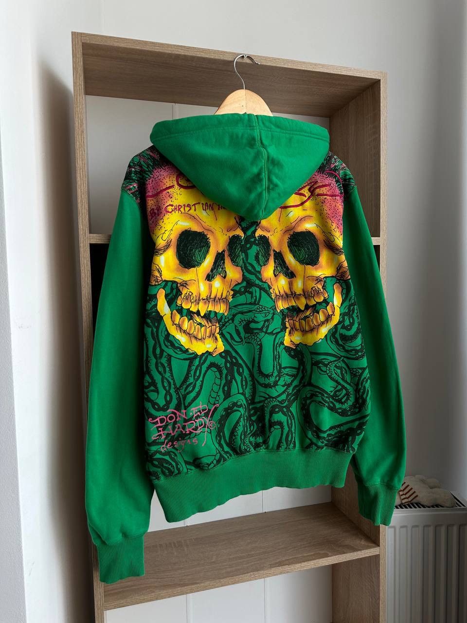 Christian Audigier × Ed Hardy × Vintage Vintage Ed Hardy Christian Audigier Green Hoodie Size US S / EU 44-46 / 1 - 14 Thumbnail