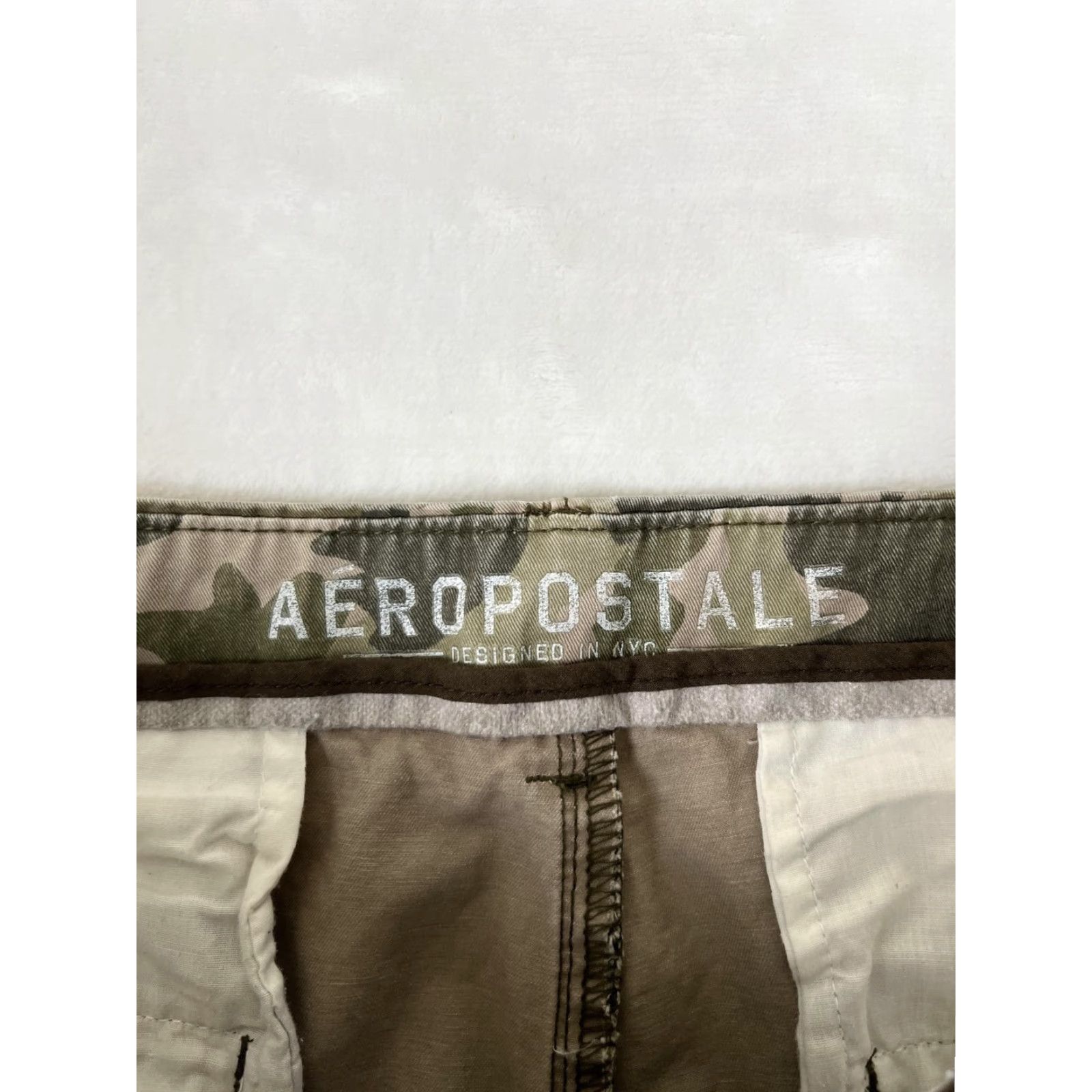 Aeropostale VINTAGE Aeropostale Pants Mens 34x32 Green Camo Slim Straight Chino Cotton Casual Size US 34 / EU 50 - 4 Thumbnail