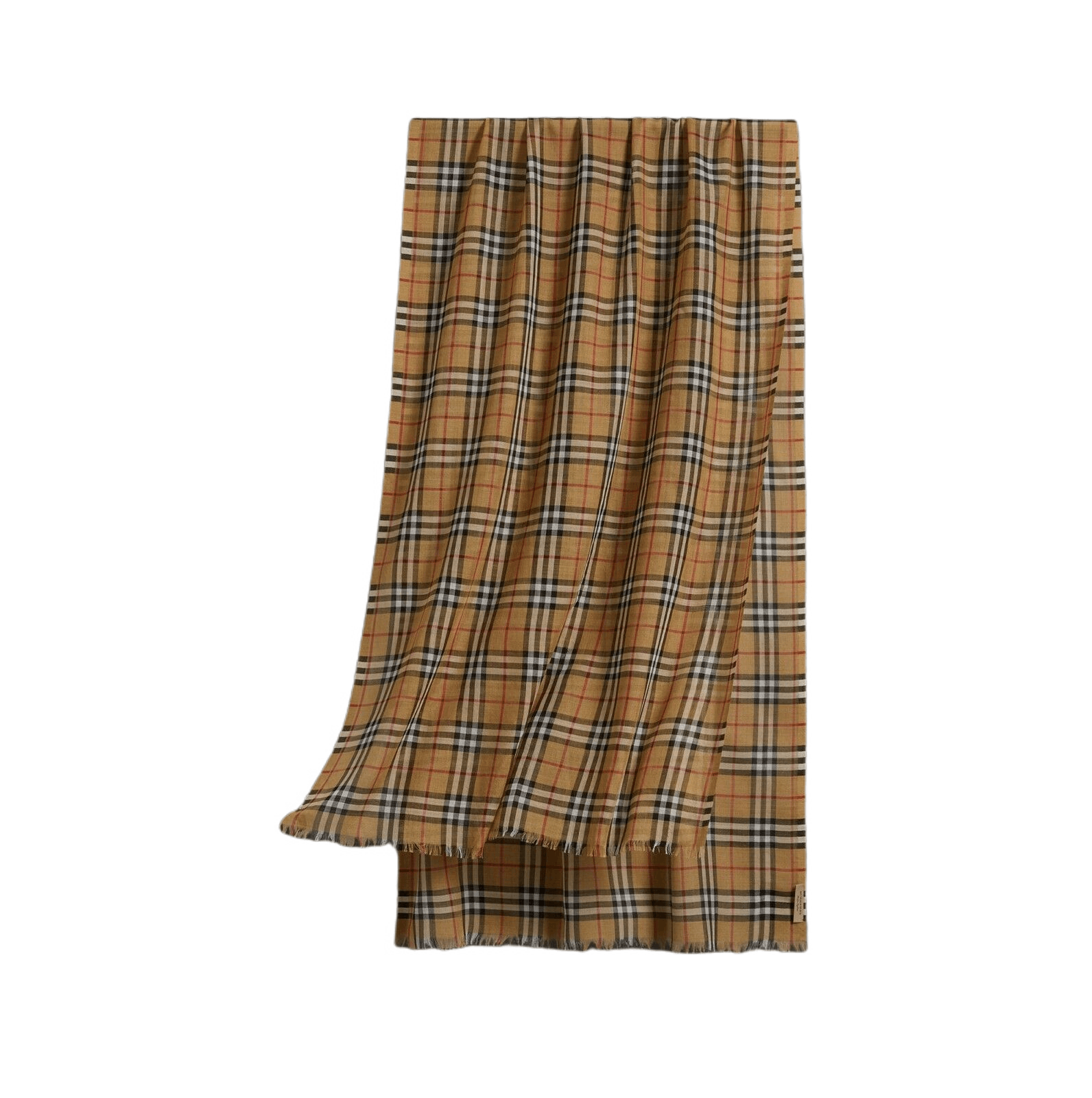Burberry New Classic Gauze Vintage Brown Checker Wool Silk Scarf Size ONE SIZE - 1 Thumbnail