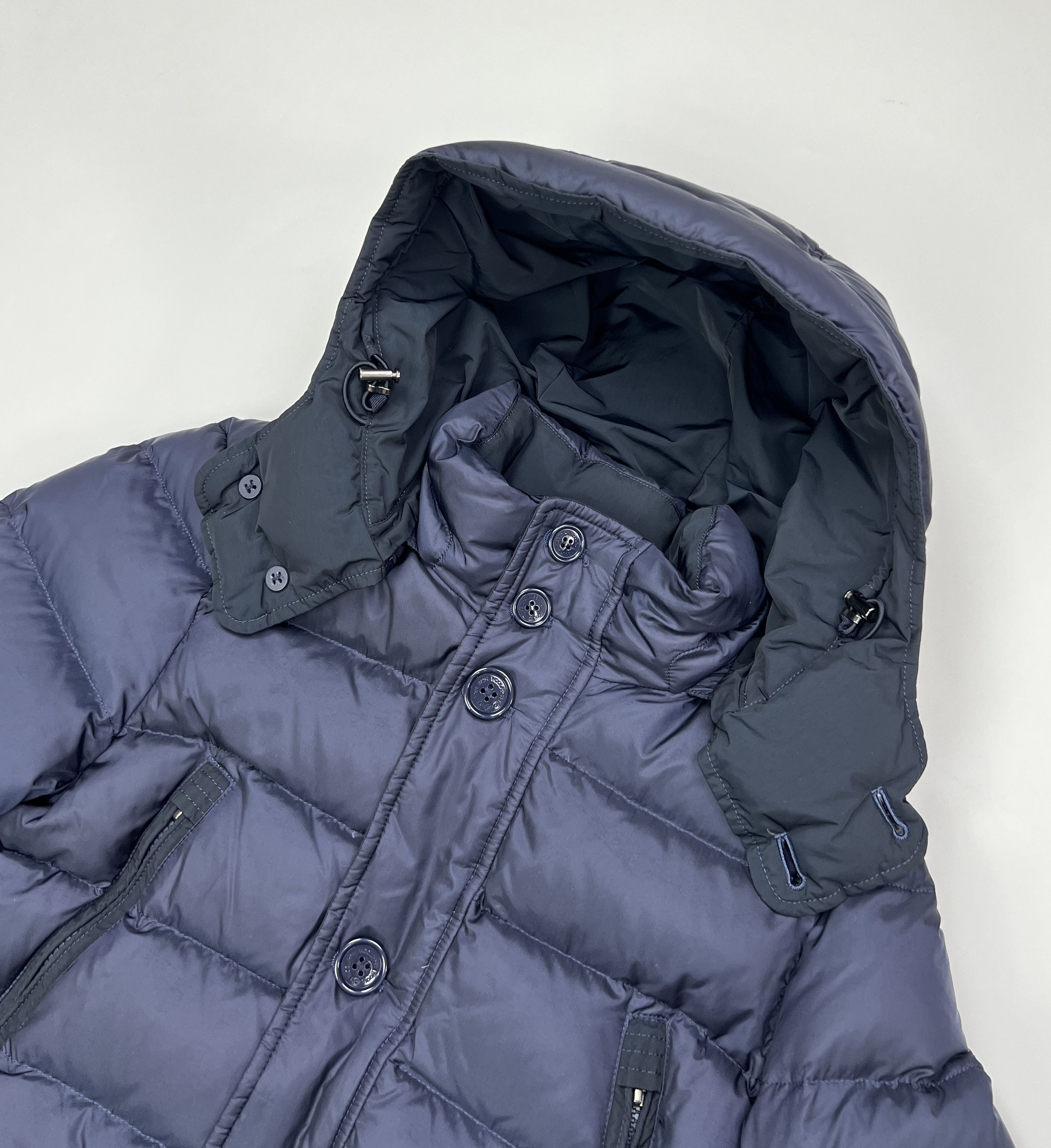 Woolrich Woolen Mills Woolrich Navy Blue Nylon Down Jacket Parka Size US XS / EU 42 / 0 - 7 Thumbnail