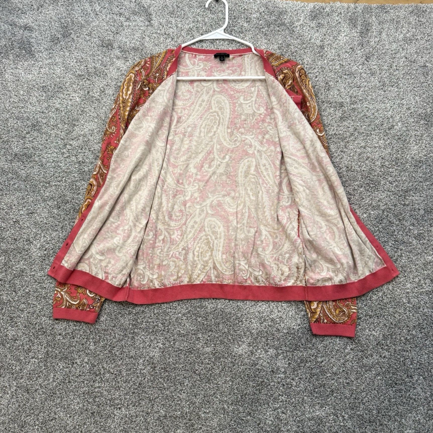Talbots Talbots Cardigan Sweater L Paisley Boho Classic Preppy Librarian Quiet Luxury Size L / US 10 / IT 46 - 6 Thumbnail