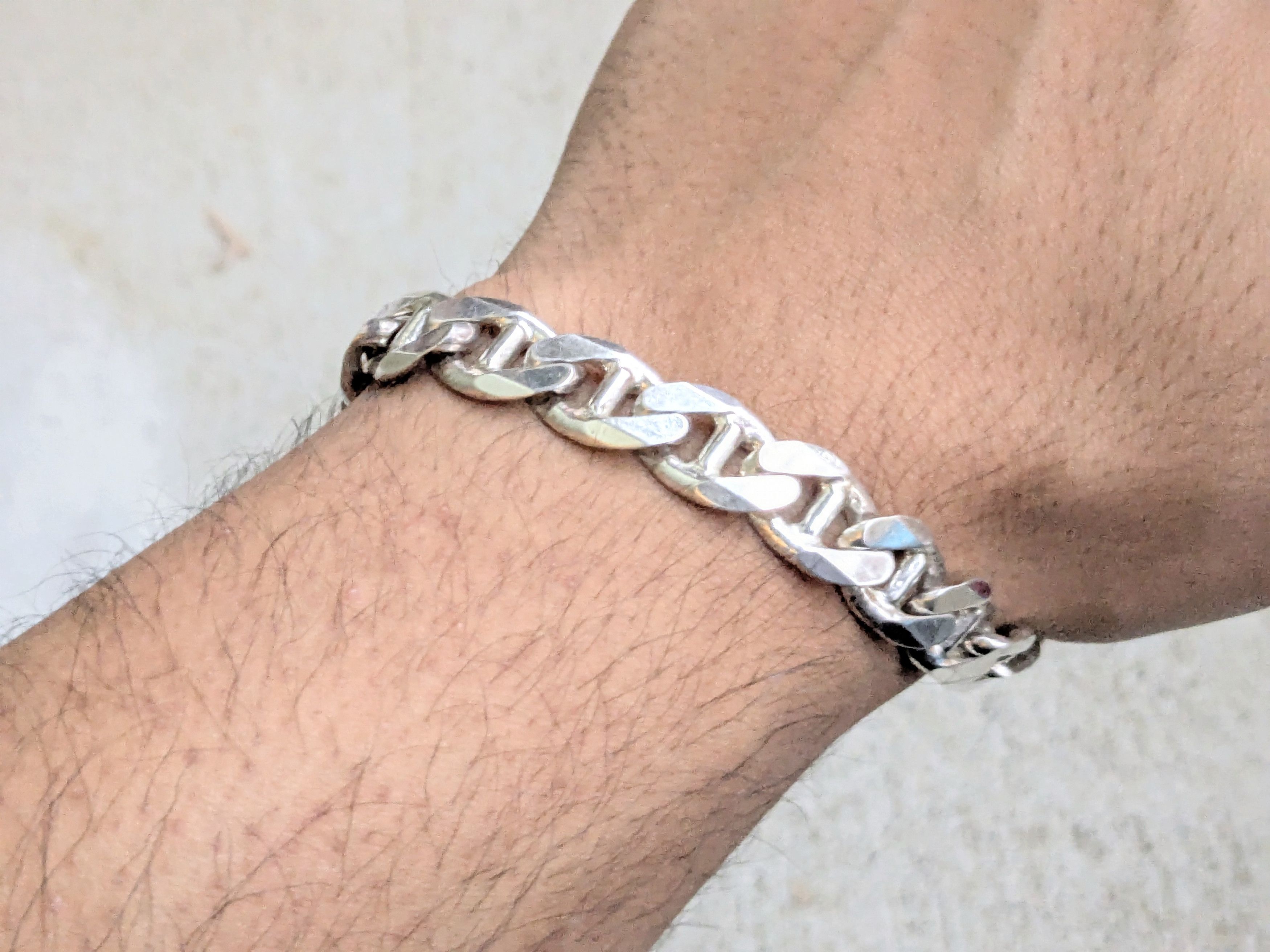 Jewelry Vintage Sterling Silver Bracelet Mariner Chunky Thick Punk Size ONE SIZE - 9 Thumbnail