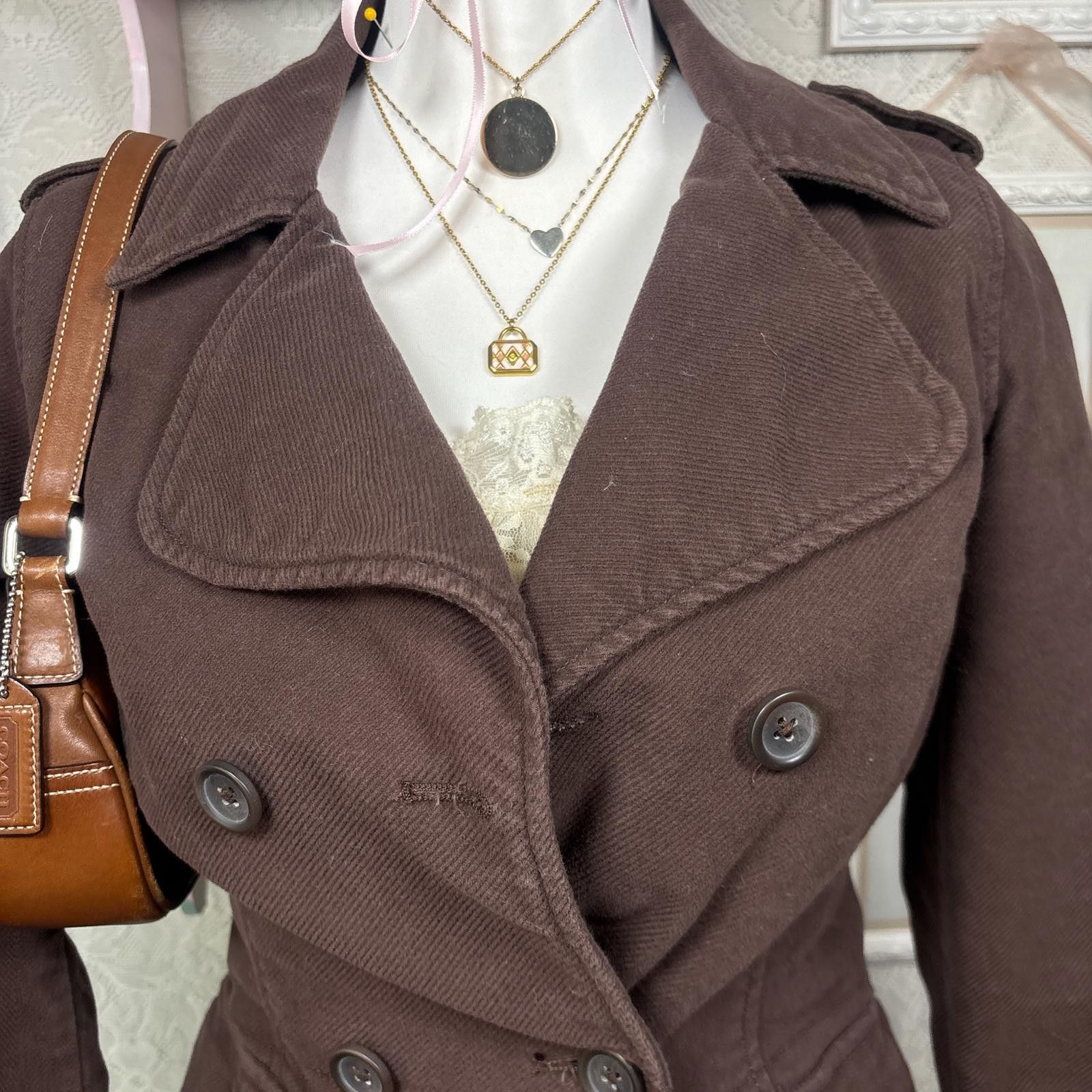 Mossimo y2k brown fitted bella swan jacket Size S / US 4 / IT 40 - 5 Thumbnail
