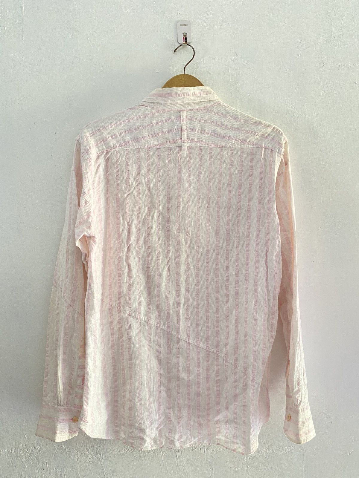 20471120 × Japanese Brand × Nicole Club Nicole club for men assymmetric striped button shirts Size US M / EU 48-50 / 2 - 2 Thumbnail