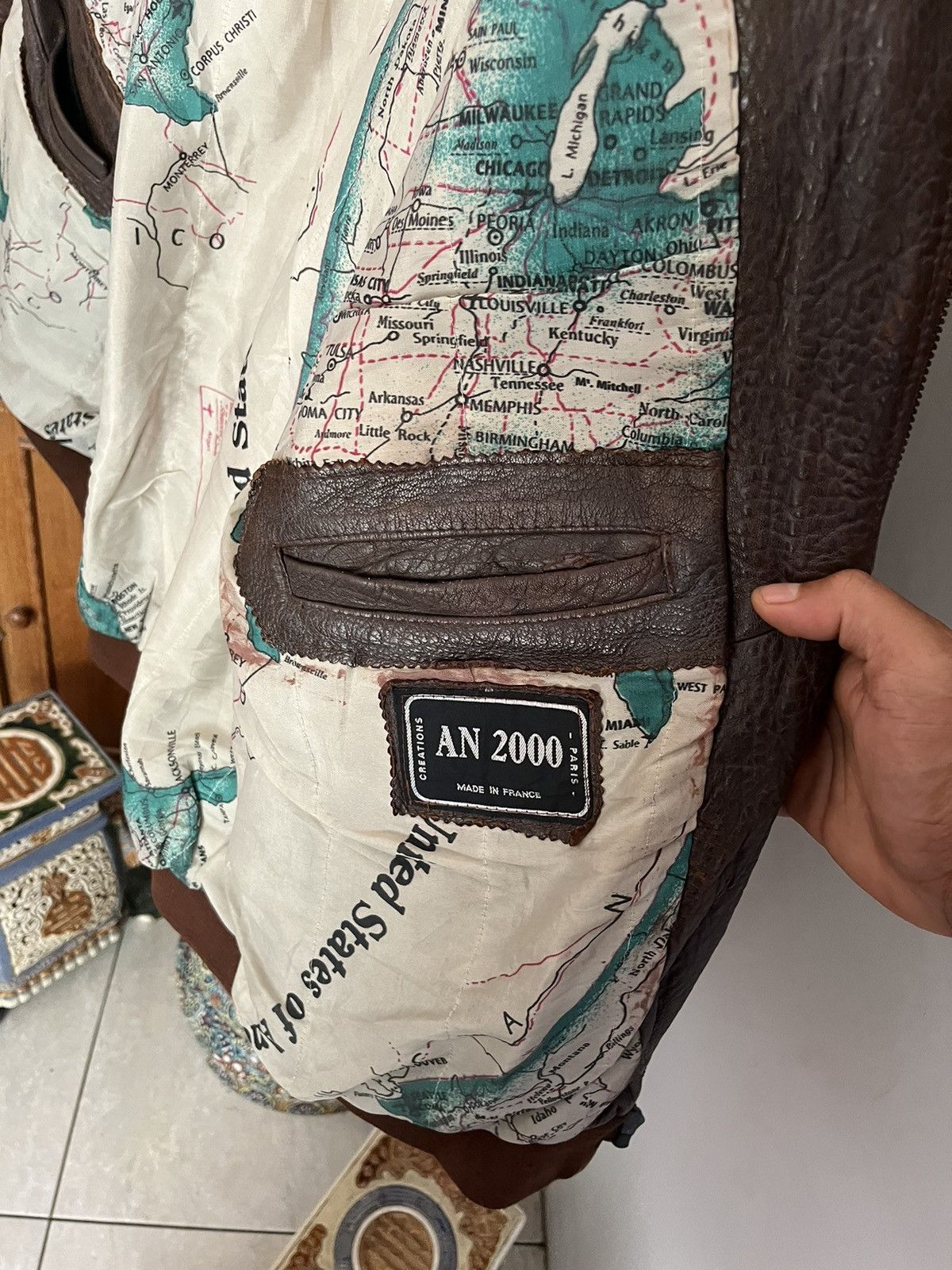 Designer Vintage AN 2000 Distressed Leather Jacket Size US L / EU 52-54 / 3 - 18 Thumbnail