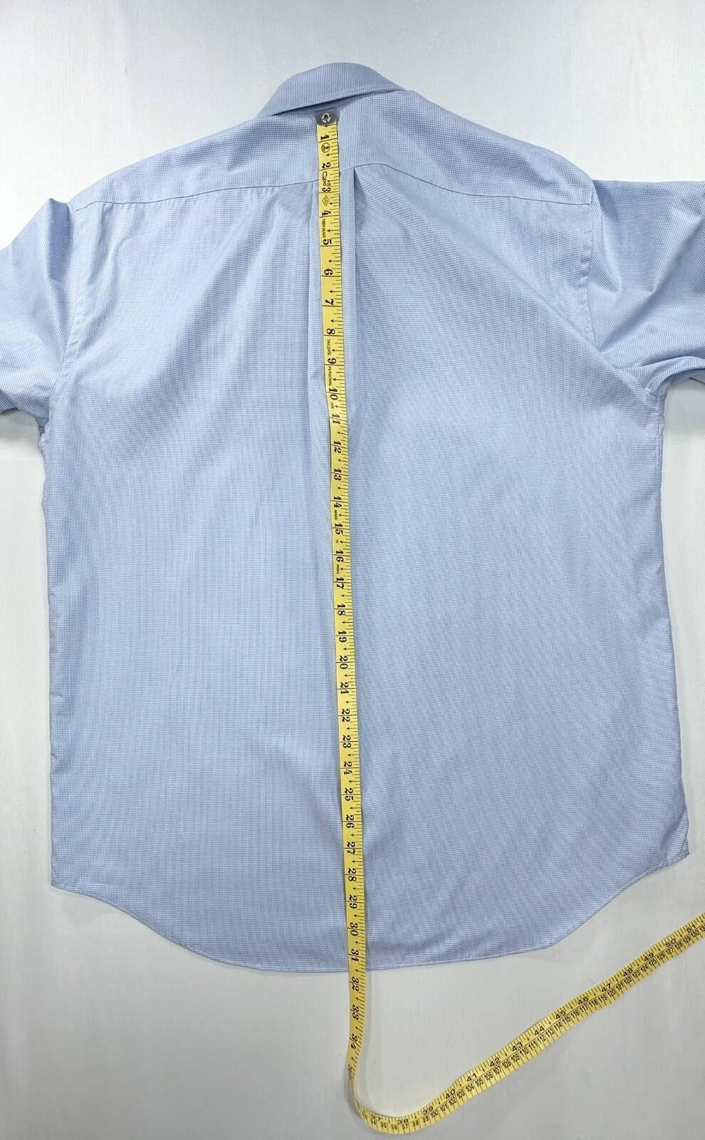 Other Emanuel Berg Cotton Tailored Checked Button Up Blue Mens XL Size 44R - 3 Thumbnail