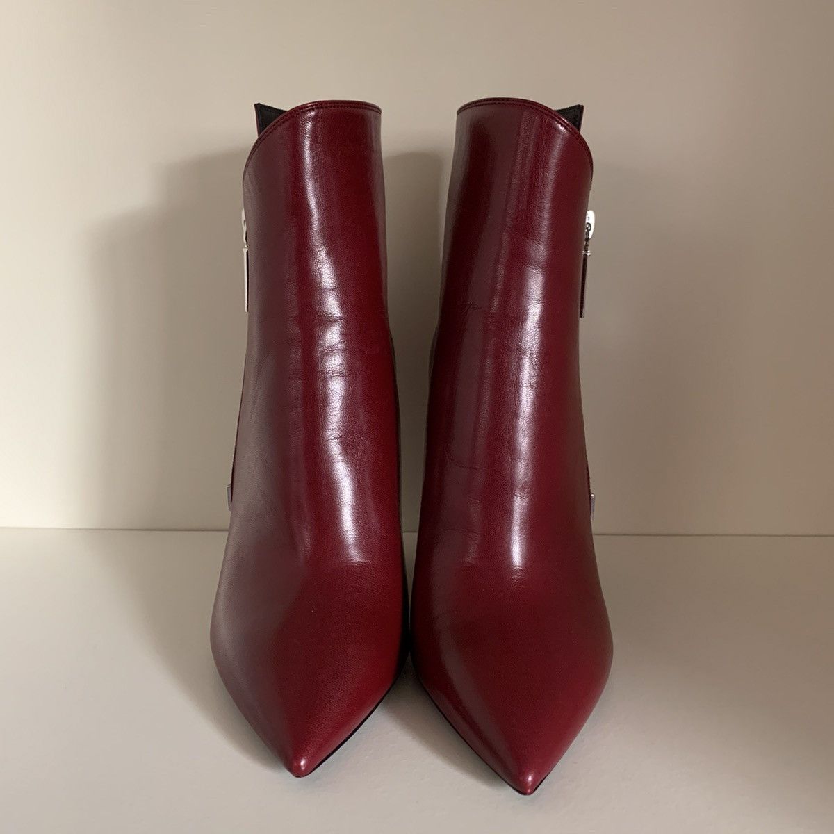 Saint Laurent Paris Burgundy leather zip up boots Size US 6 / IT 36 - 17 Thumbnail