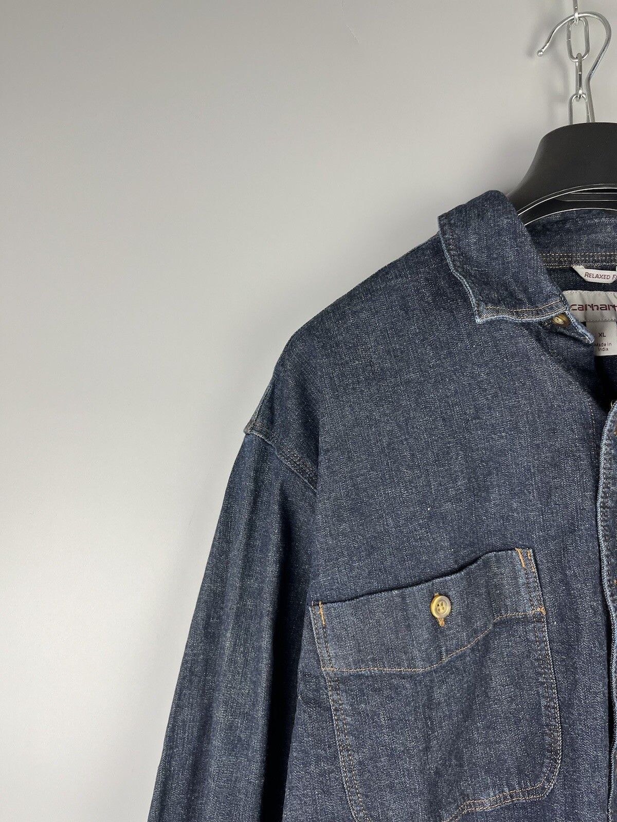 Carhartt Carhartt Button Long Sleeve Denim Work Shirt Size US XL / EU 56 / 4 - 5 Thumbnail
