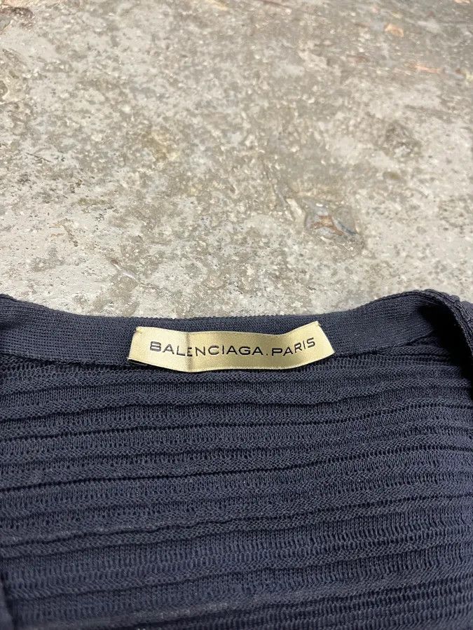 Balenciaga × Vintage SS2011 Balenciaga Plissed Navy V Top Size S / US 4 / IT 40 - 6 Thumbnail