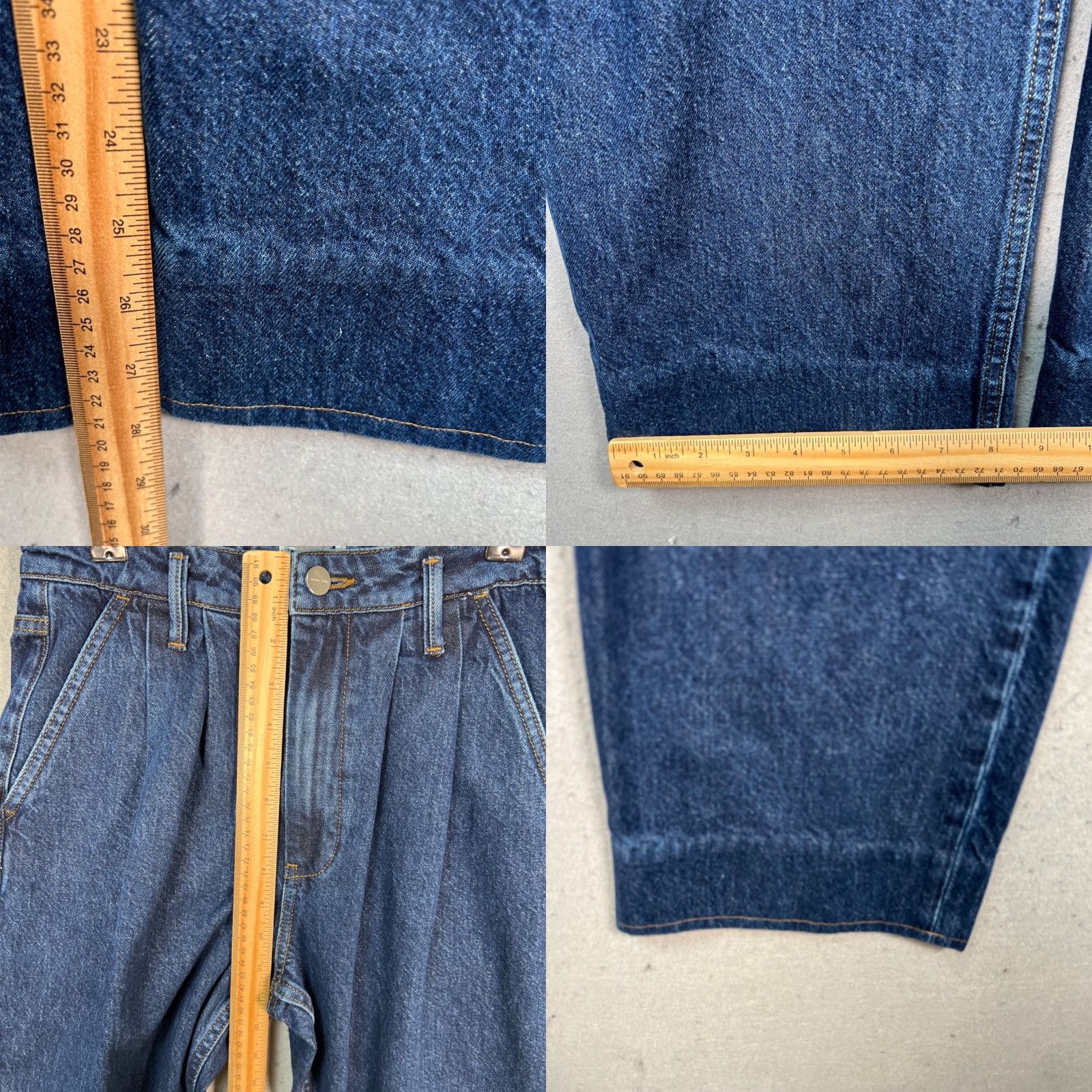 Anine Bing ANINE BING Womens Jeans 27 High Waisted Pleated Blue Denim Straight Leg Size 27" / US 4 / IT 40 - 8 Thumbnail