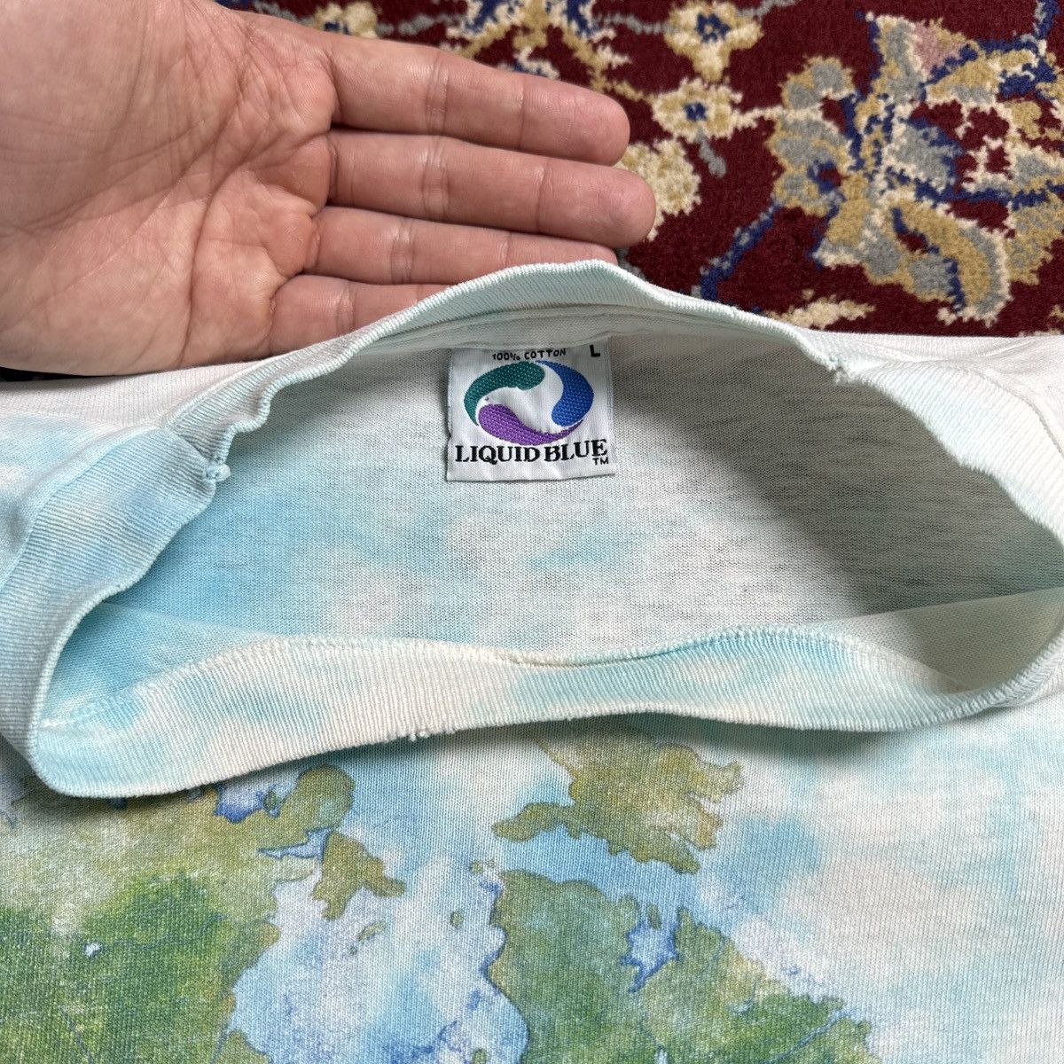 Liquid Blue Vintage 90s Liquid Blue Earth World Map AOP tie-dye tee Size US L / EU 52-54 / 3 - 6 Thumbnail