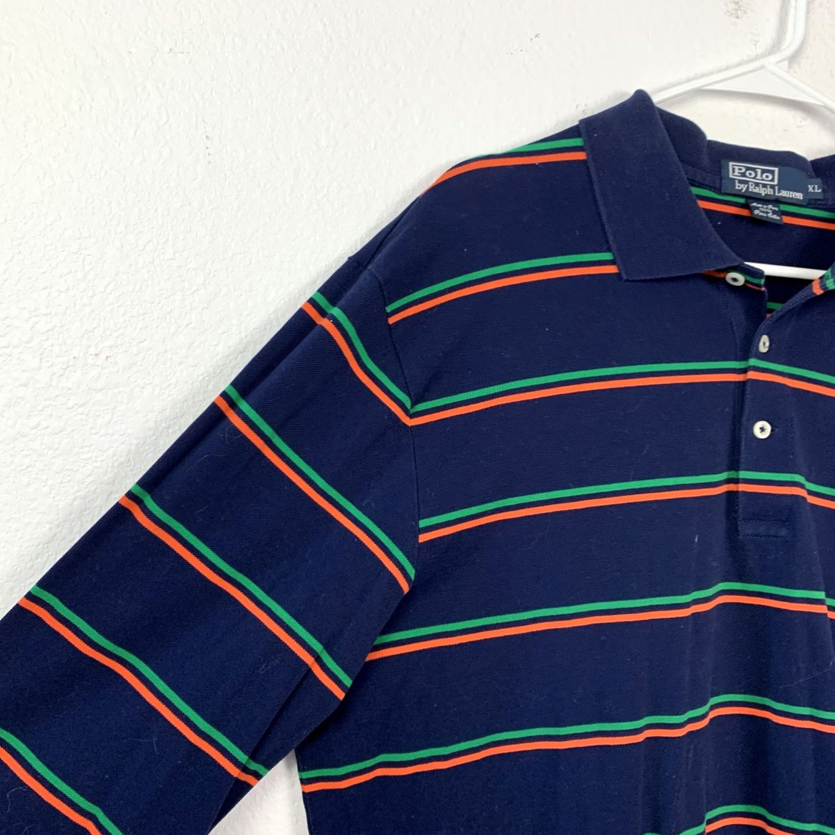 Polo Ralph Lauren VINTAGE Polo Ralph Lauren Shirt Polo Long Sleeve Striped Navy XL Men’s Size US XL / EU 56 / 4 - 2 Thumbnail