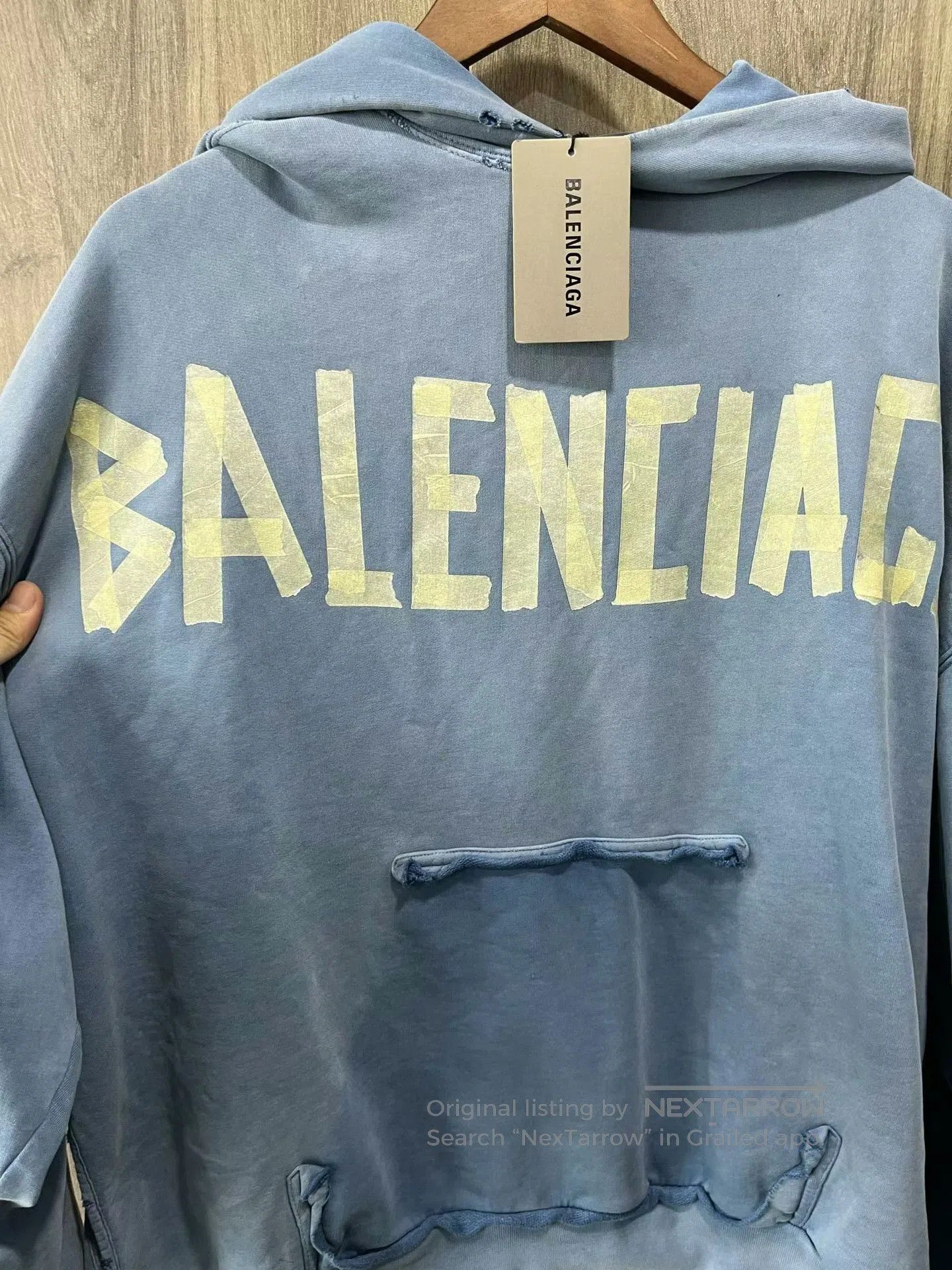 Balenciaga balenciaga blue hoodie with logo print. Size US M / EU 48-50 / 2 - 6 Thumbnail