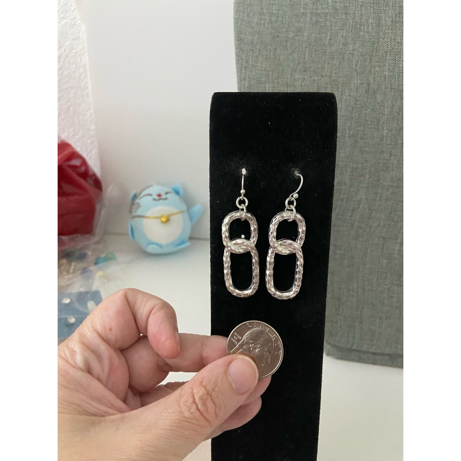 Other link earrings Silver tone Size ONE SIZE - 2 Thumbnail