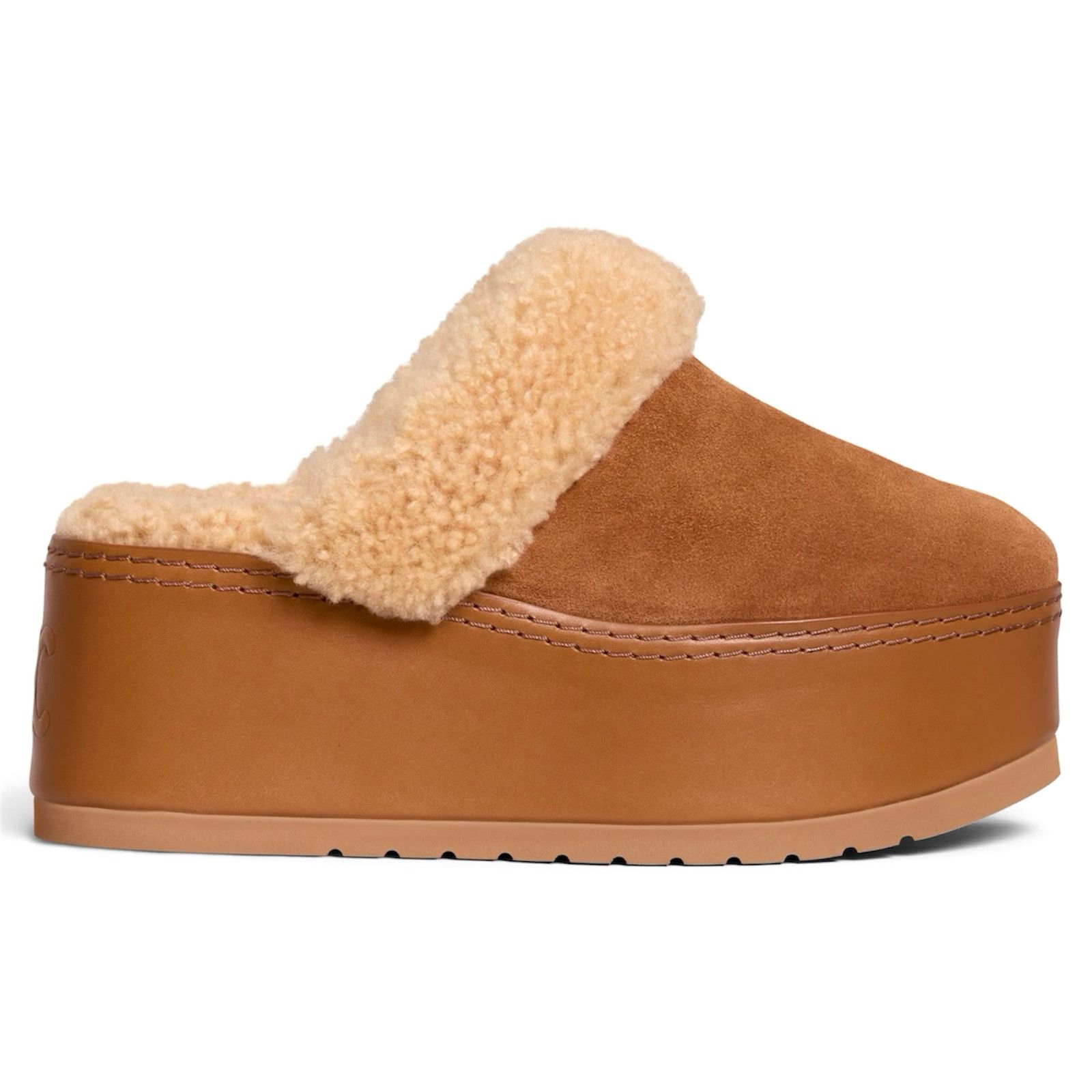360084610C.18NC Dana Wedge Mule in Suede Calfskin and Shearl
