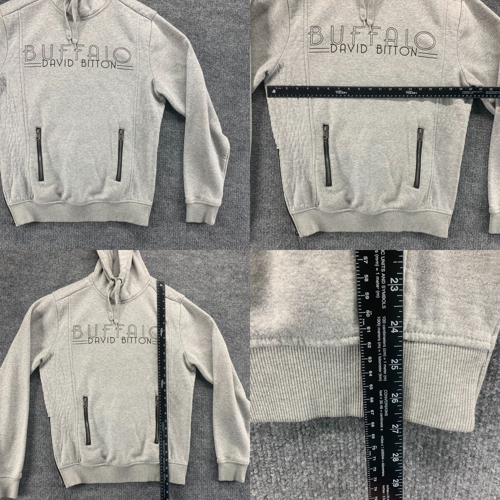 Buffalo David Bitton Buffalo David Bitton Hoodie Mens Medium Gray Zip Pockets Fleece Lining Active Regular Pullover Logo Size US M / EU 48-50 / 2 - 8 Thumbnail