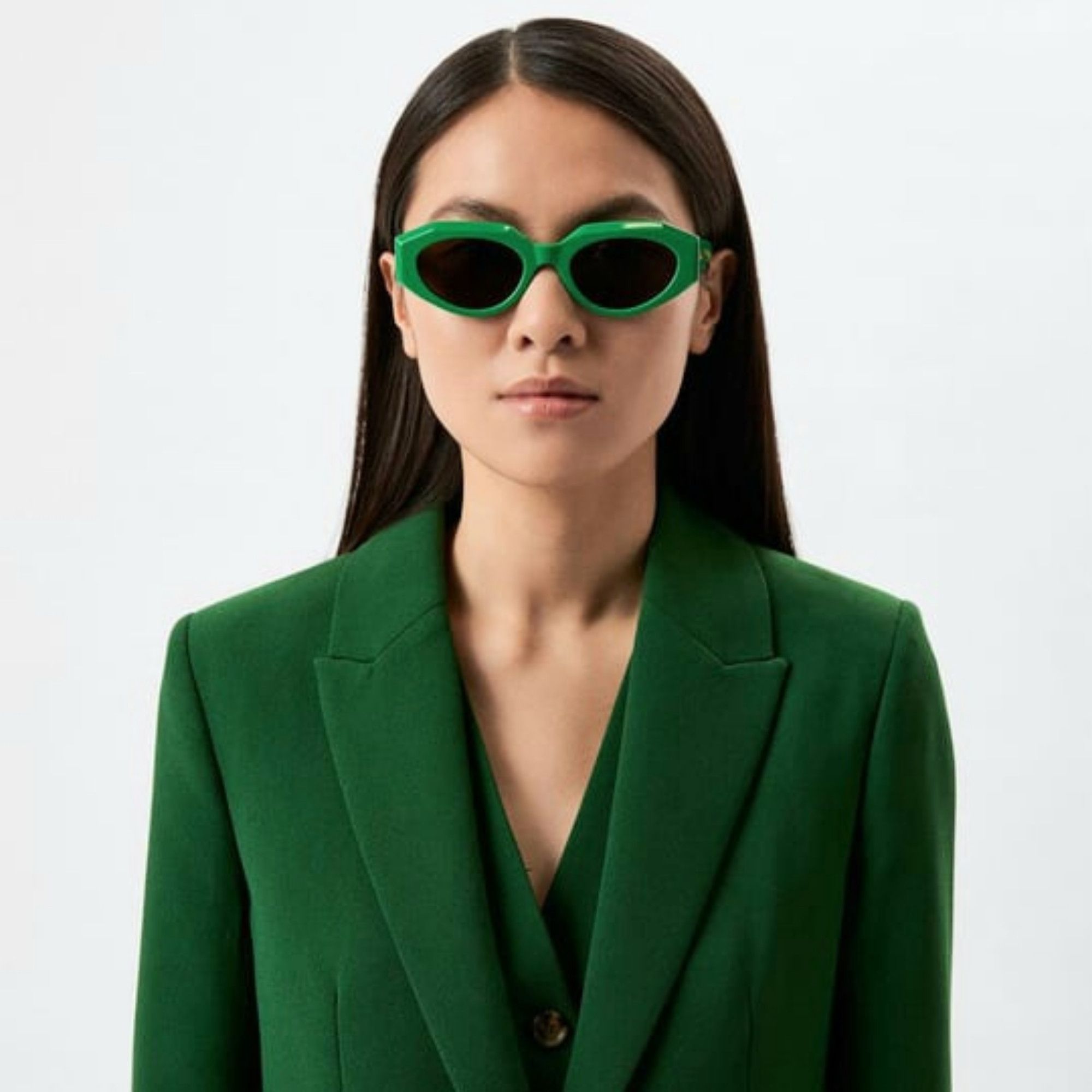 Bottega Veneta BOTTEGA VENETA prakeet green oval acetate sunglasses q Size ONE SIZE - 2 Thumbnail