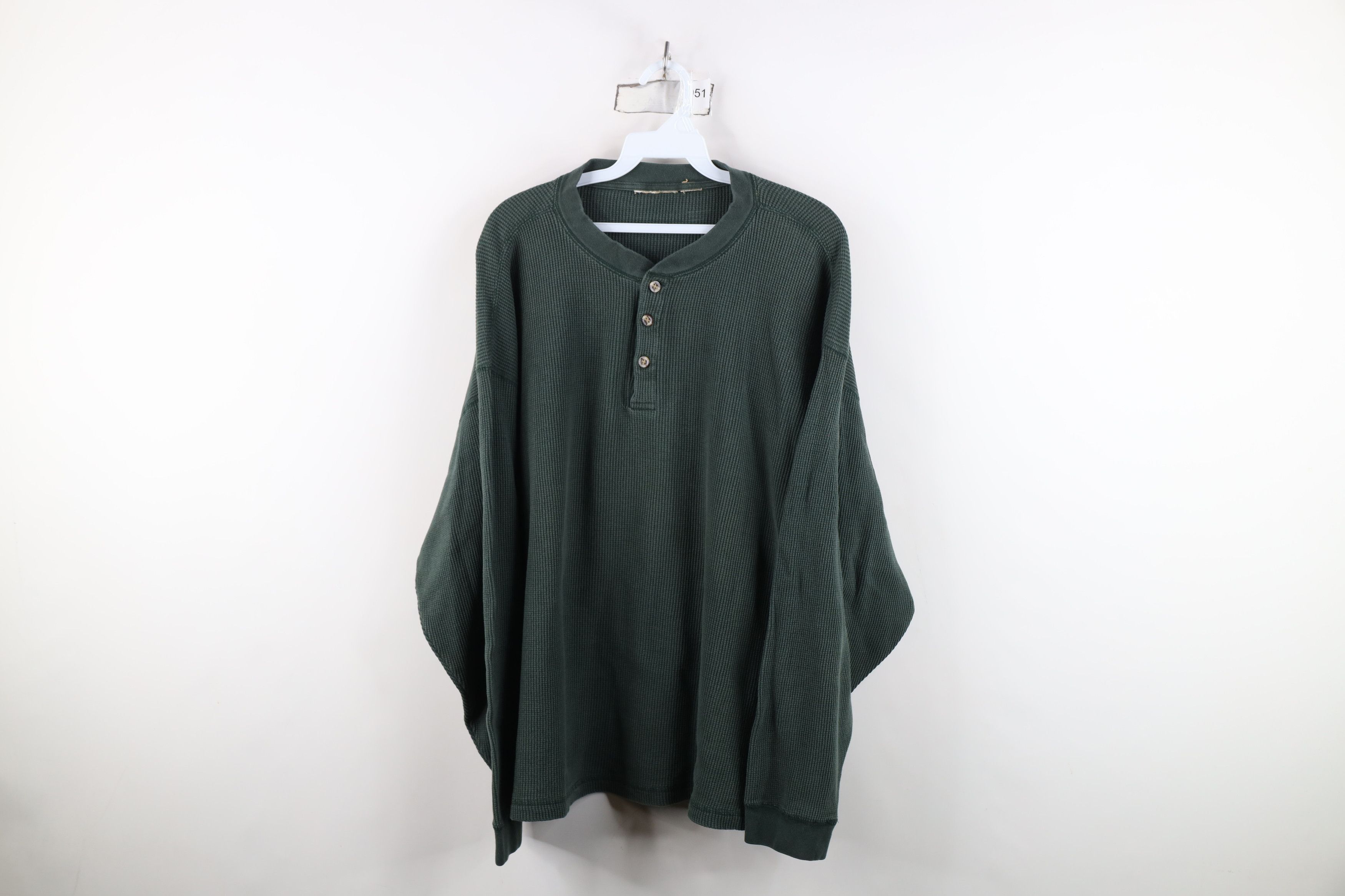 Vintage Vintage 90s Streetwear Waffle Long Sleeve Henley T-Shirt Size US XXL / EU 58 / 5 - 1 Thumbnail