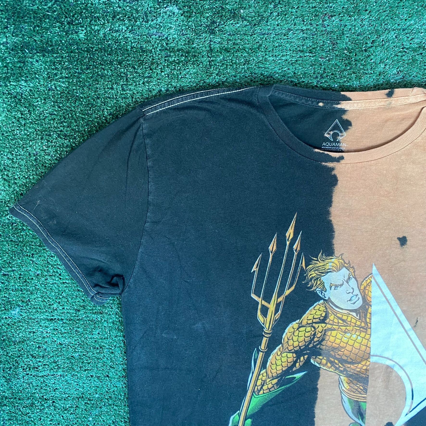 DC Comics Vintage Y2K Aquaman Shirt DC Comics Bleached Superhero Tee Size US L / EU 52-54 / 3 - 2 Thumbnail