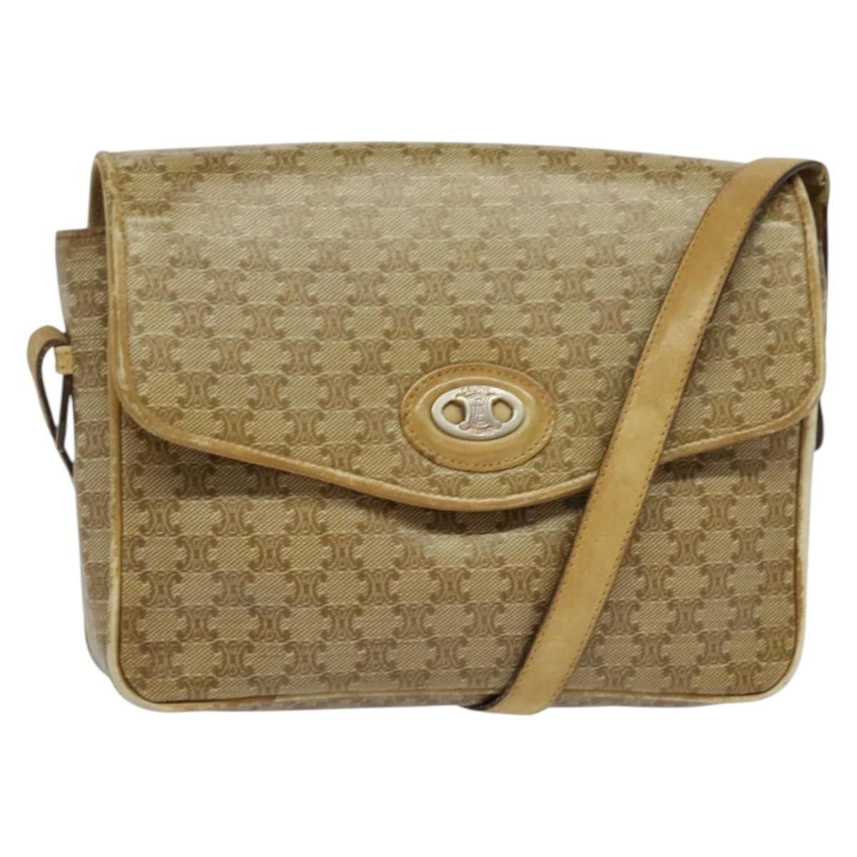 Celine CELINE Macadam Canvas Shoulder Bag Pvc Beige Gold Size ONE SIZE - 1 Thumbnail