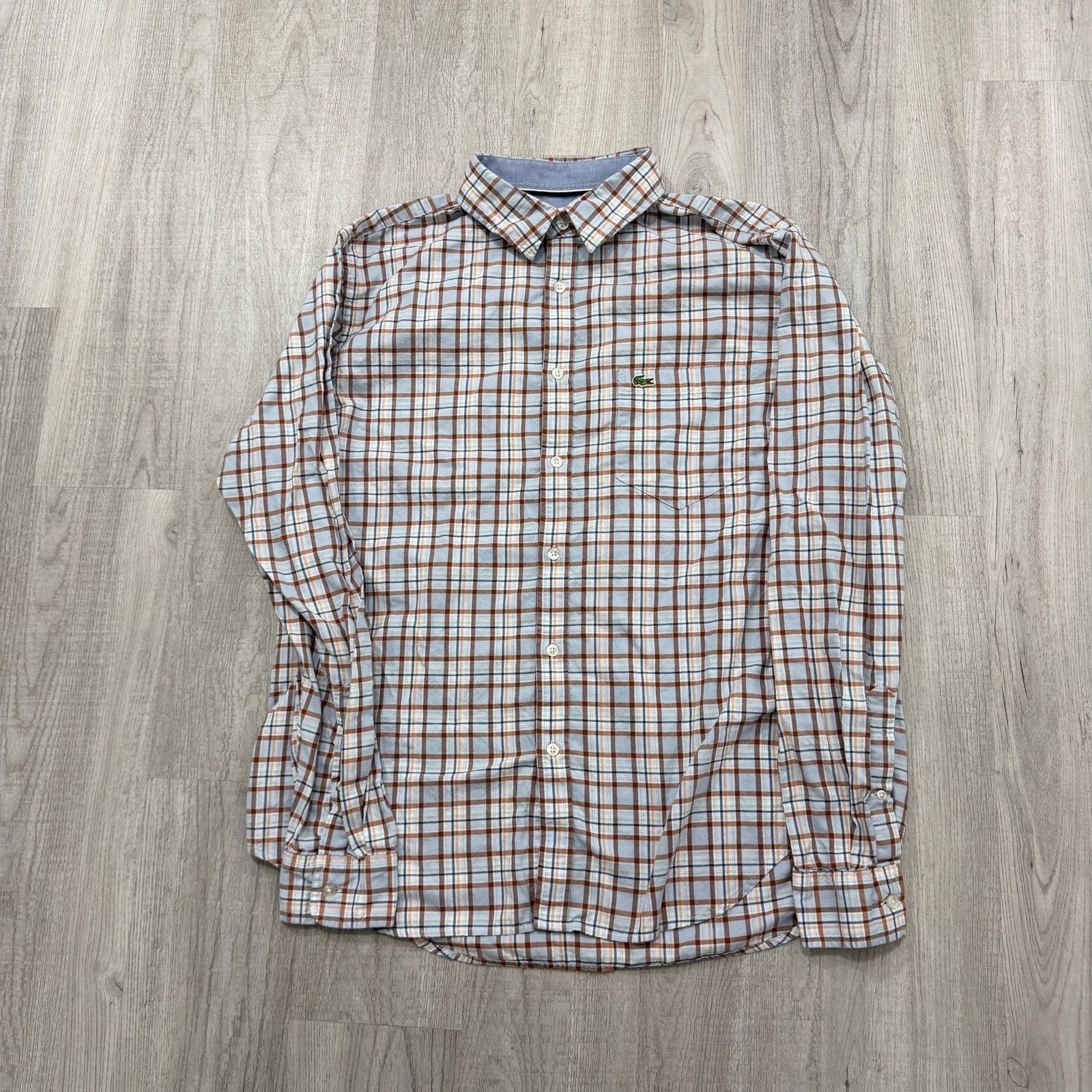 Lacoste Lacoste Button Shirt Mens Extra Large Blue Plaid Regular Fit Size US XL / EU 56 / 4 - 1 Thumbnail