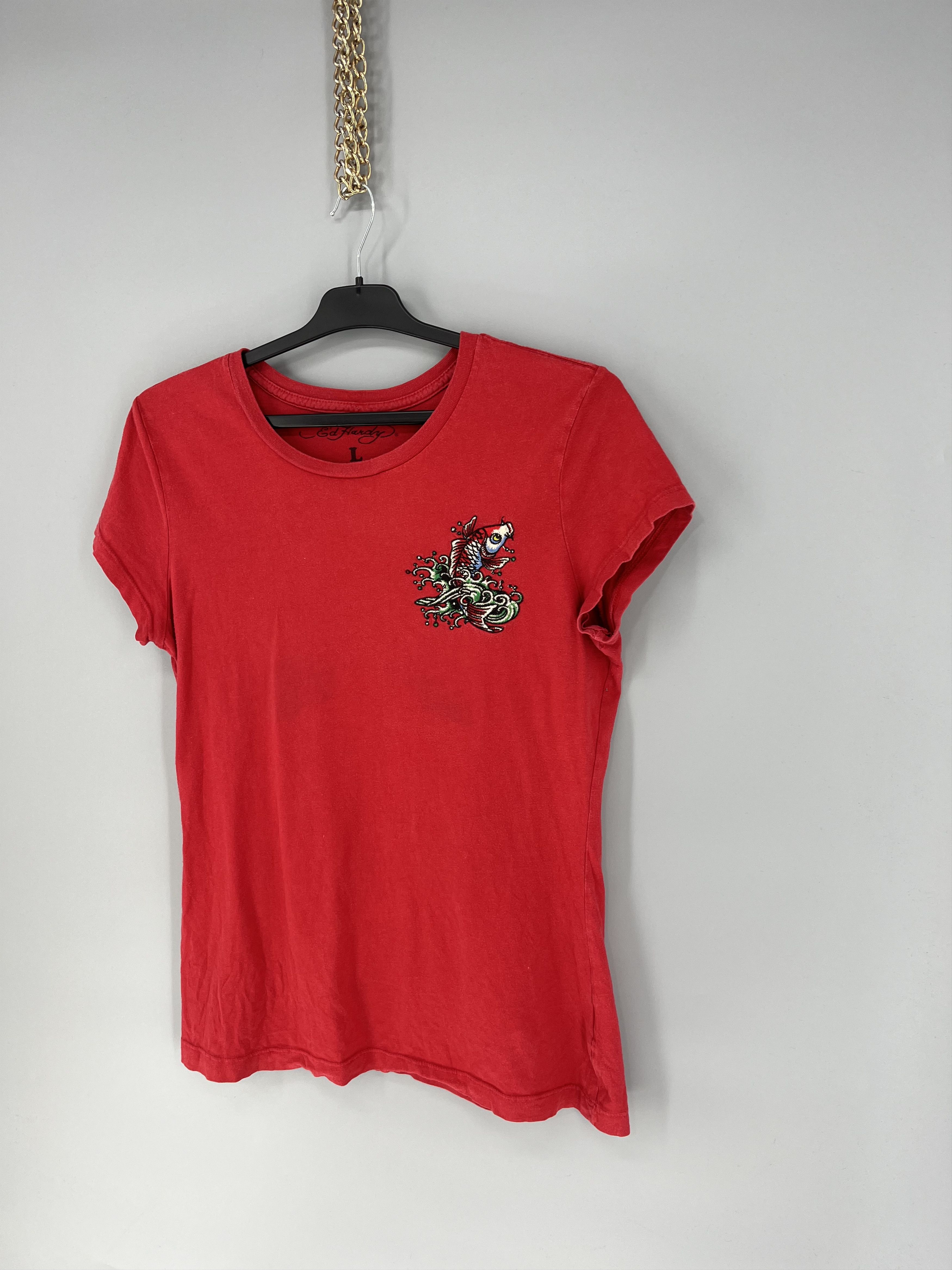 Affliction × Christian Audigier × Ed Hardy Vintage Y2K Christian Audigier Women’s Rhinestones T-Shirt Size L / US 10 / IT 46 - 3 Thumbnail