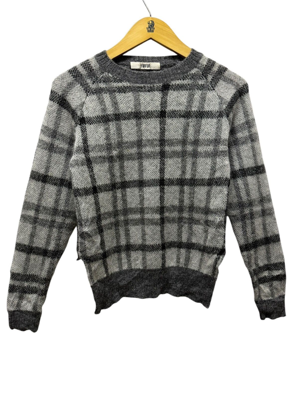 Aran Isles Knitwear Vintage Furfur Crewneck Plaid Knitwear Sweater Jumper Size XS / US 0-2 / IT 36-38 - 1 Thumbnail