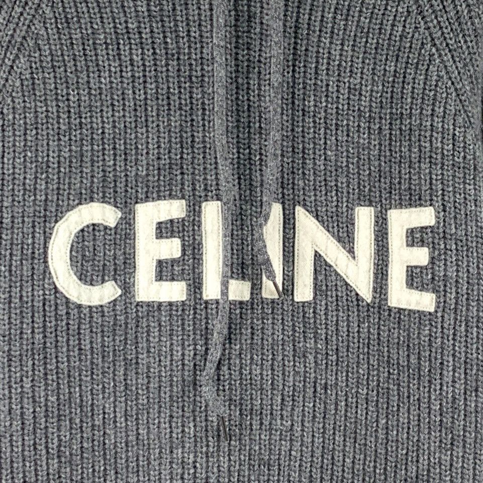 Celine Celine Logo Letter Wool Hooded Long Sleeve Knitwear K26WX Size M / US 6-8 / IT 42-44 - 4 Thumbnail