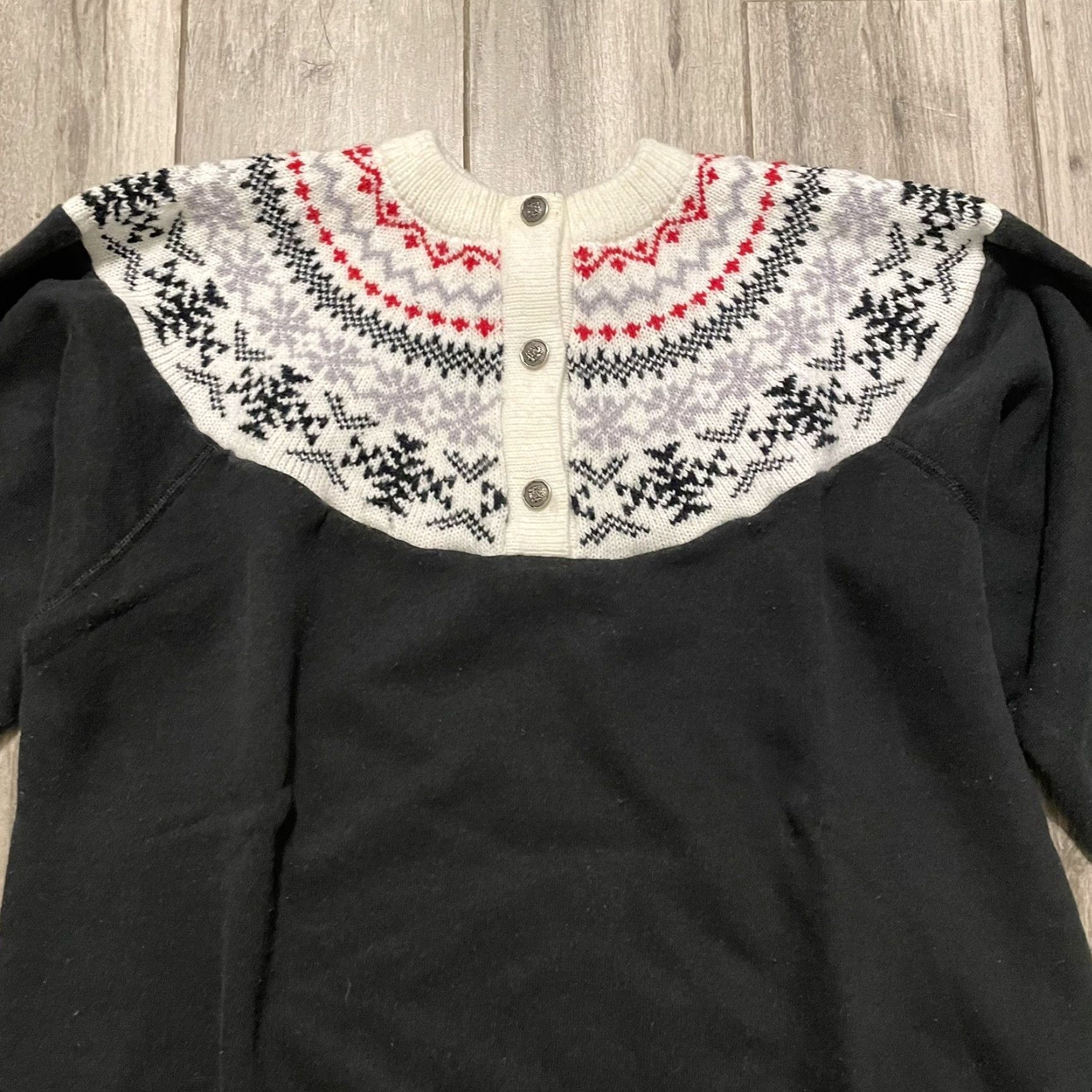 Hanes VINTAGE Hanes Sweatshirt Knitted Snow Print Black L Crew Neck Patchwork Glove? Size US L / EU 52-54 / 3 - 5 Thumbnail