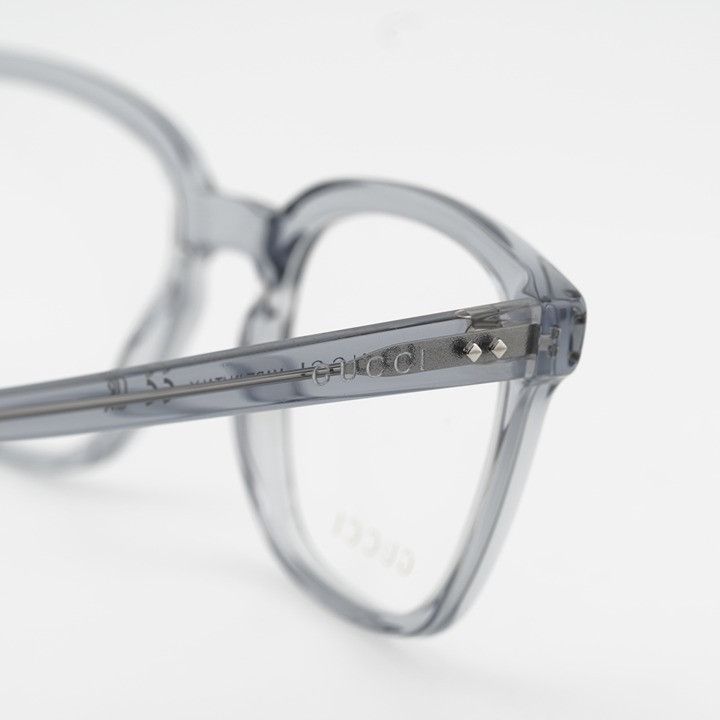 Gucci Gucci GG2132O 011 Eyeglasses Shiny Grey 55mm Square Frame Size ONE SIZE - 6 Thumbnail
