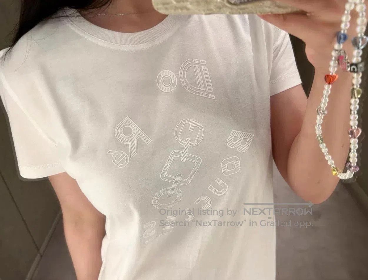 Hermes Hermes White Letter Print T-shirt. Size US XS / EU 42 / 0 - 7 Thumbnail