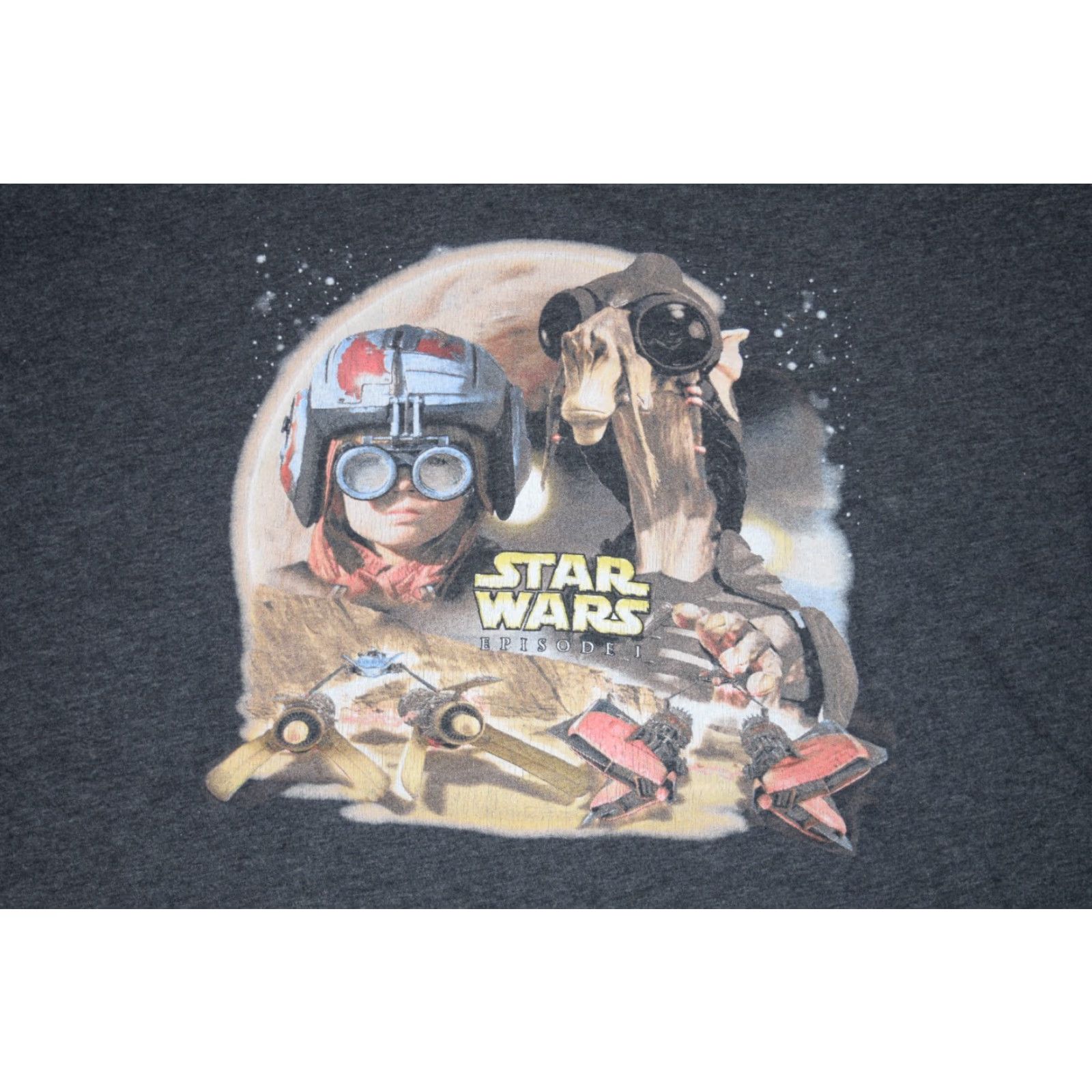 Star Wars VINTAGE STAR WARS ANAKIN POD RACING T-SHIRT ADULT LARGE DARK GRAY GRAPHIC MENS Size US L / EU 52-54 / 3 - 2 Thumbnail