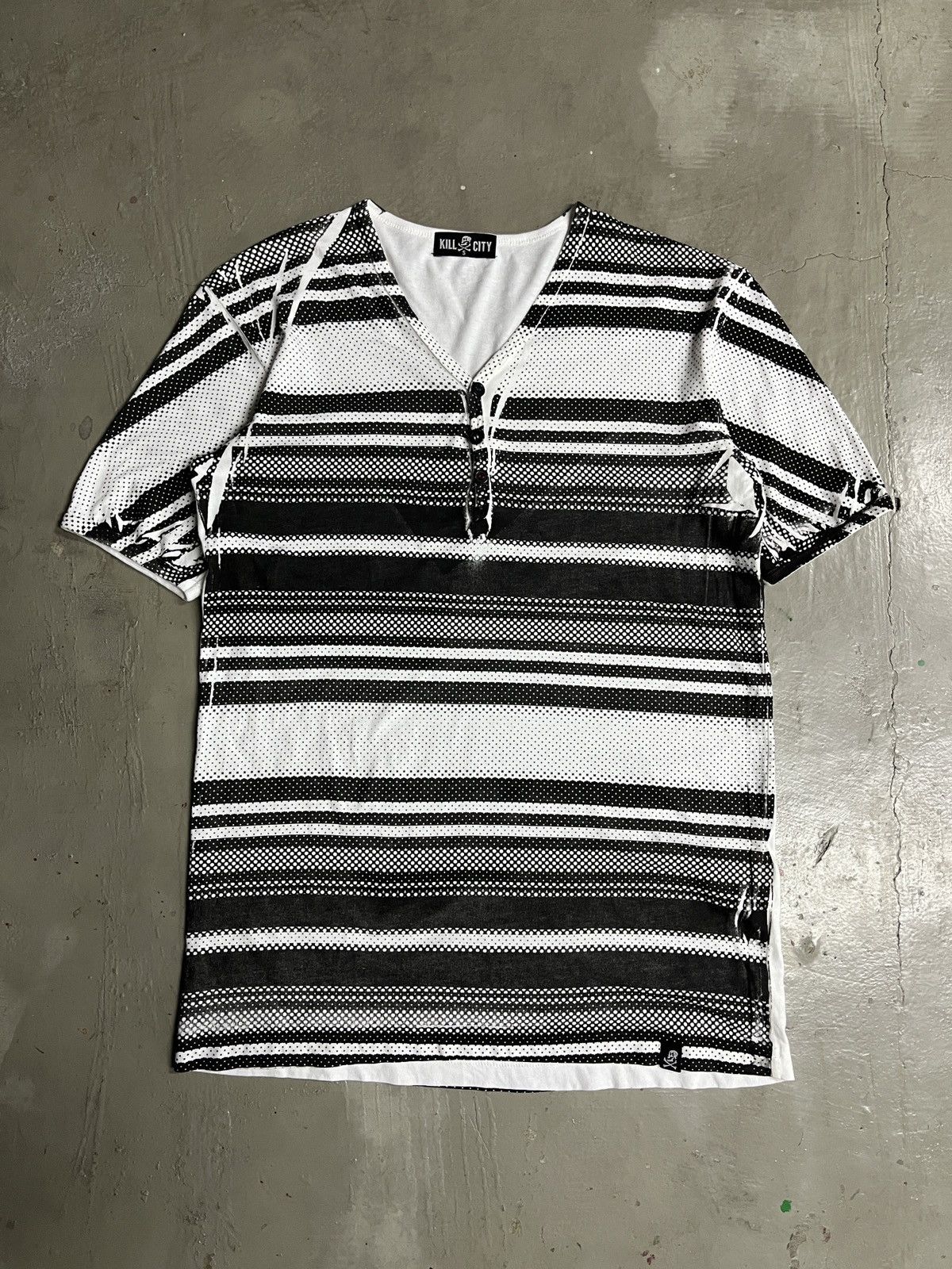 Kapital Kill City Inspired by Kapital Printed Stripe Henley Tee Size US S / EU 44-46 / 1 - 1 Thumbnail