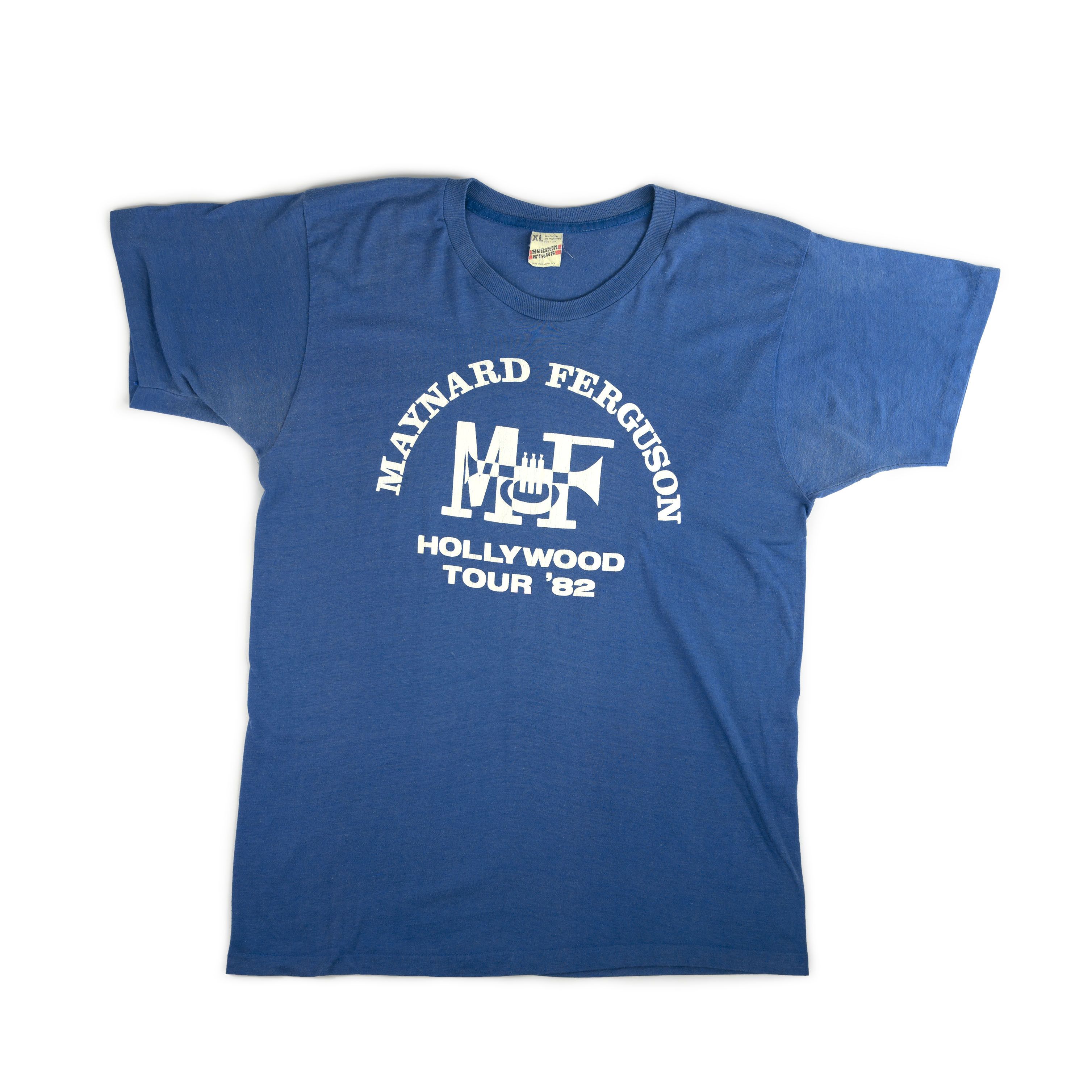 image of Band Tees x Vintage 1982 Maynard Ferguson Hollywood Tour Tee Shirt in Blue, Men's (Size XL)