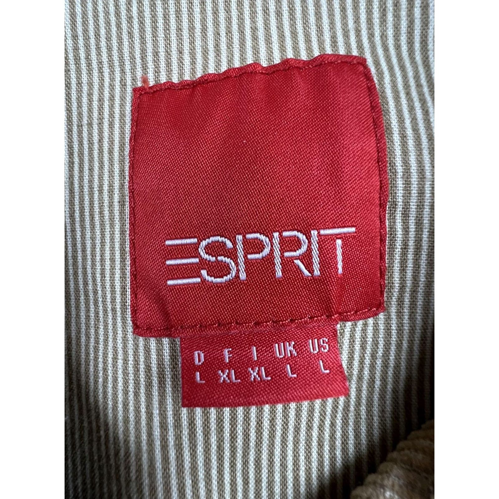 Esprit Esprit Jacket Womens L Brown Corduroy Button Front Utility Pockets Lined Size L / US 10 / IT 46 - 3 Thumbnail