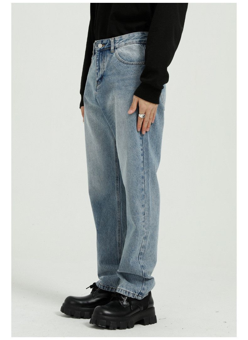 Designer × Japanese Brand Men's loose simple washed jeans Size US 33 - 3 Thumbnail