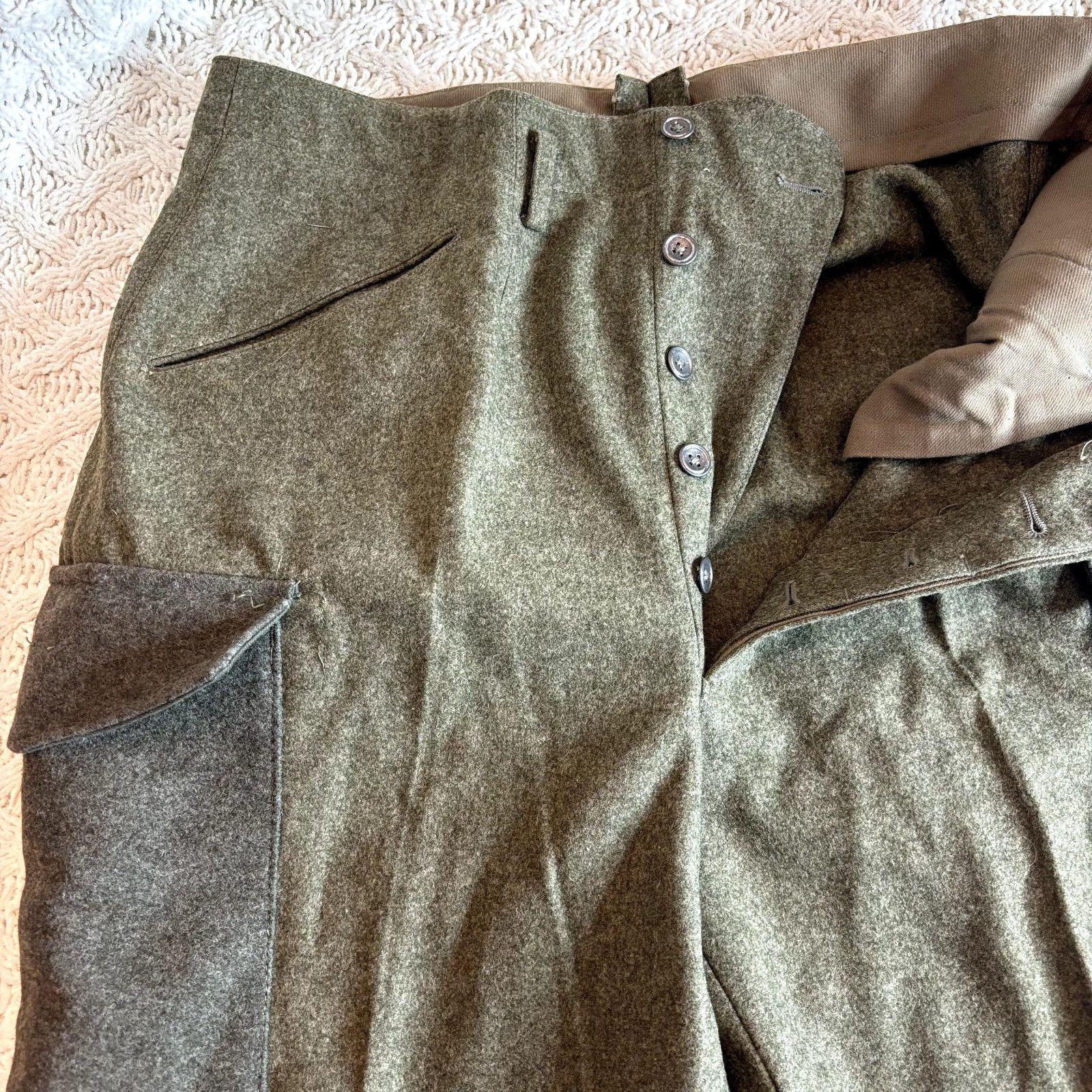 Other WW2 Vintage Army Military Wool Cargo Pocket Pants In New Con Size US 38 / EU 54 - 3 Thumbnail
