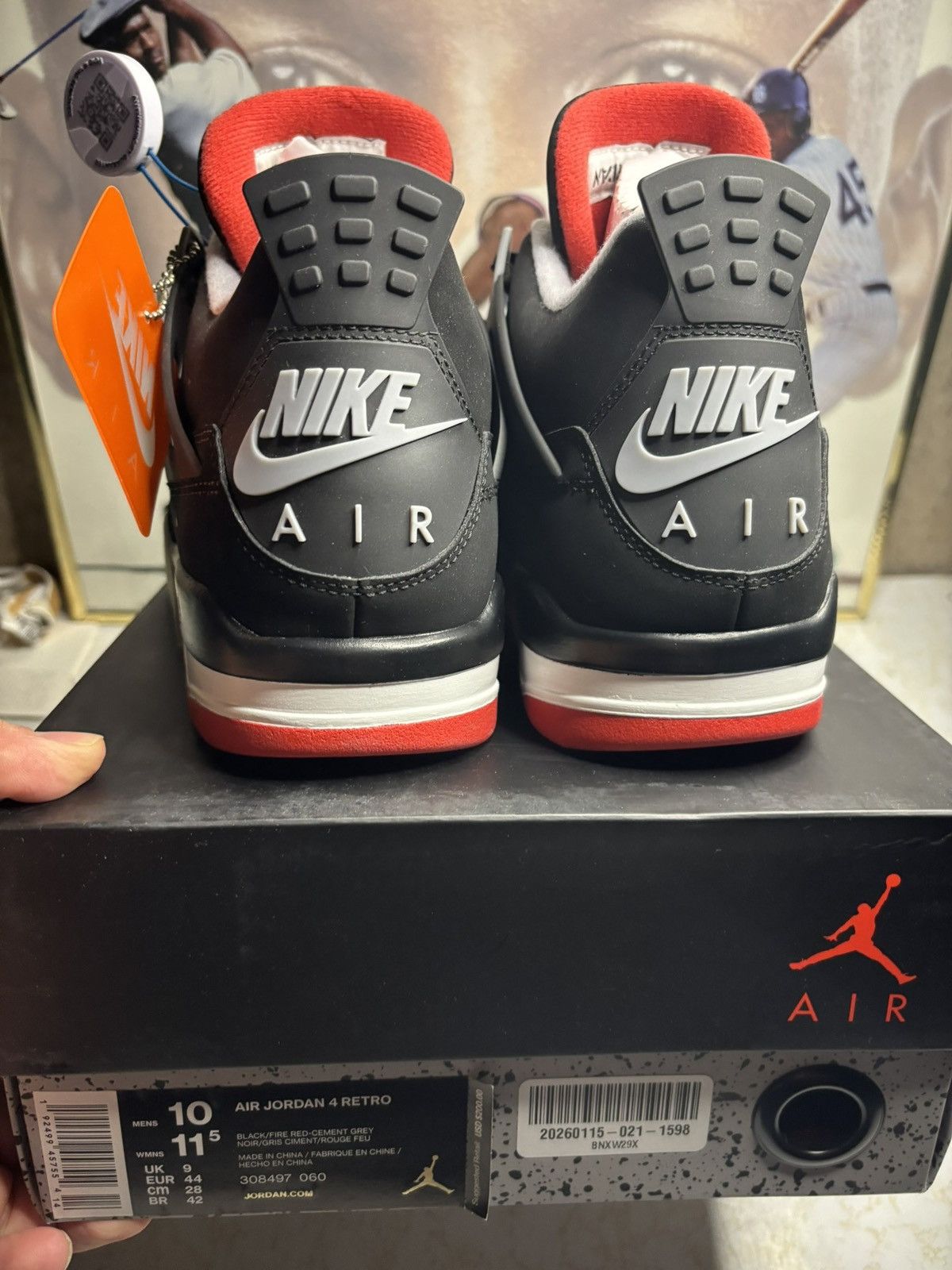 Jordan Brand Jordan Retro 4 ‘bred’ Size US 10 / EU 43 - 6 Thumbnail