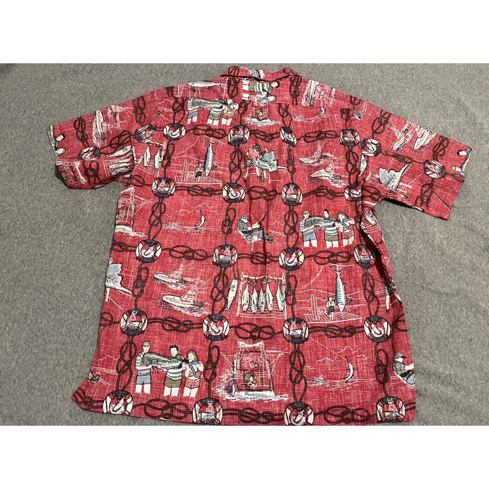 Reyn Spooner Reyn Spooner Shirt Mens Large Red Short Sleeve Nautical Beach Hawaiian Button-Up Size US L / EU 52-54 / 3 - 6 Thumbnail