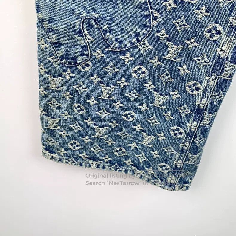Louis Vuitton Louis Vuitton Nigo co-branded 22 blue logo full-print cott Size US 31 - 4 Thumbnail