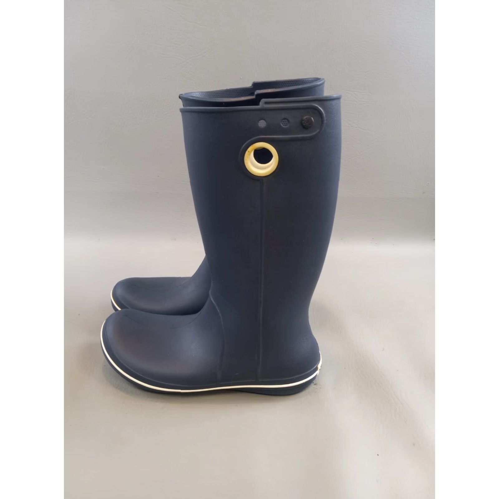 Crocs CROCS Women’s Jaunt Tall Rain Boots 6 US Black Rubber Garden Winter Snow Mud (Mid-Calf, Pull On, Waterproof, Lightweight, Logo) Womens Size US 7 / IT 37 - 6 Thumbnail