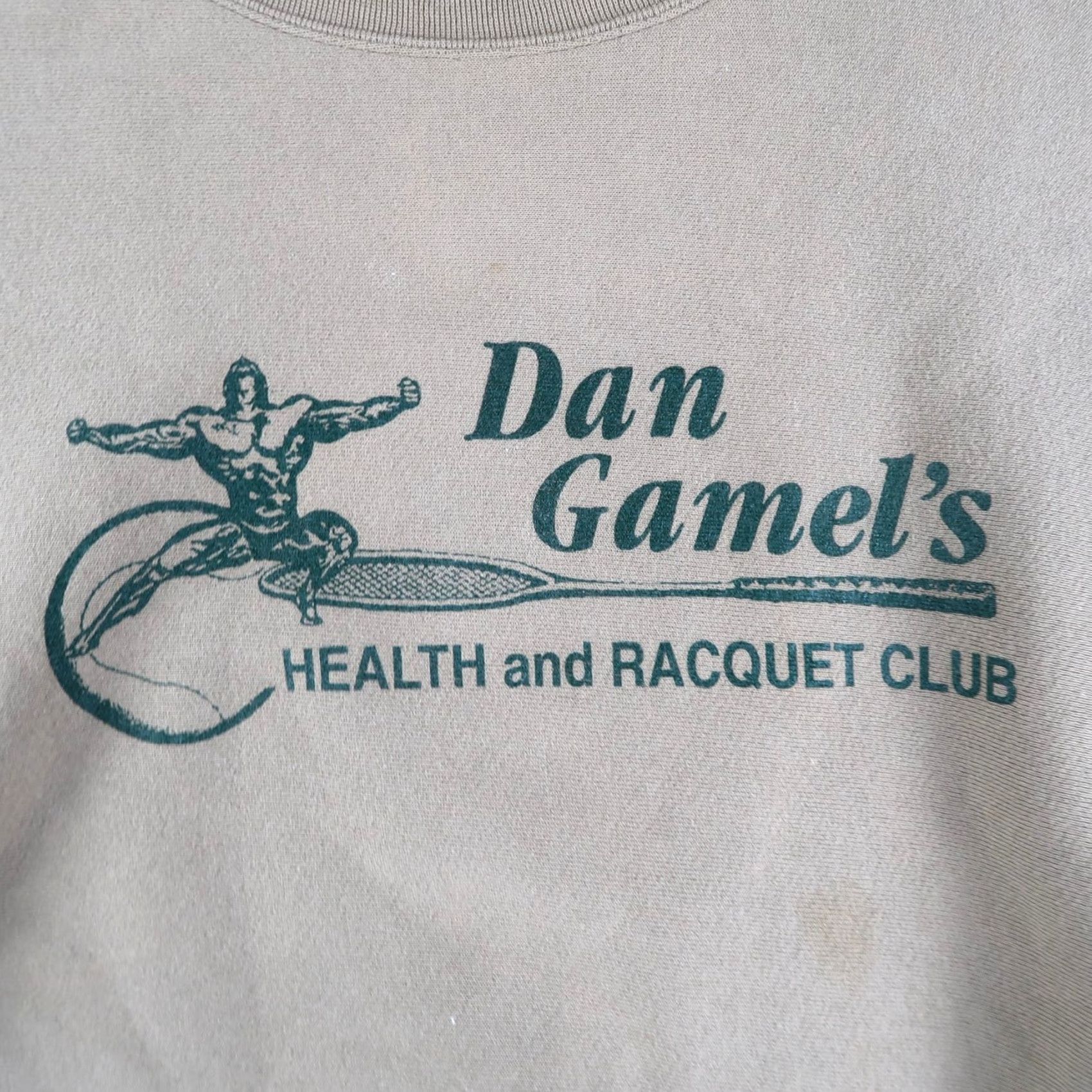 Lee VINTAGE Dan Gamel Sweatshirt Crewneck Mens XL Lee Khaki 90s Gym Workout Bodybuilding Logo Pullover Cotton Polyester Fleece Size US XL / EU 56 / 4 - 3 Thumbnail