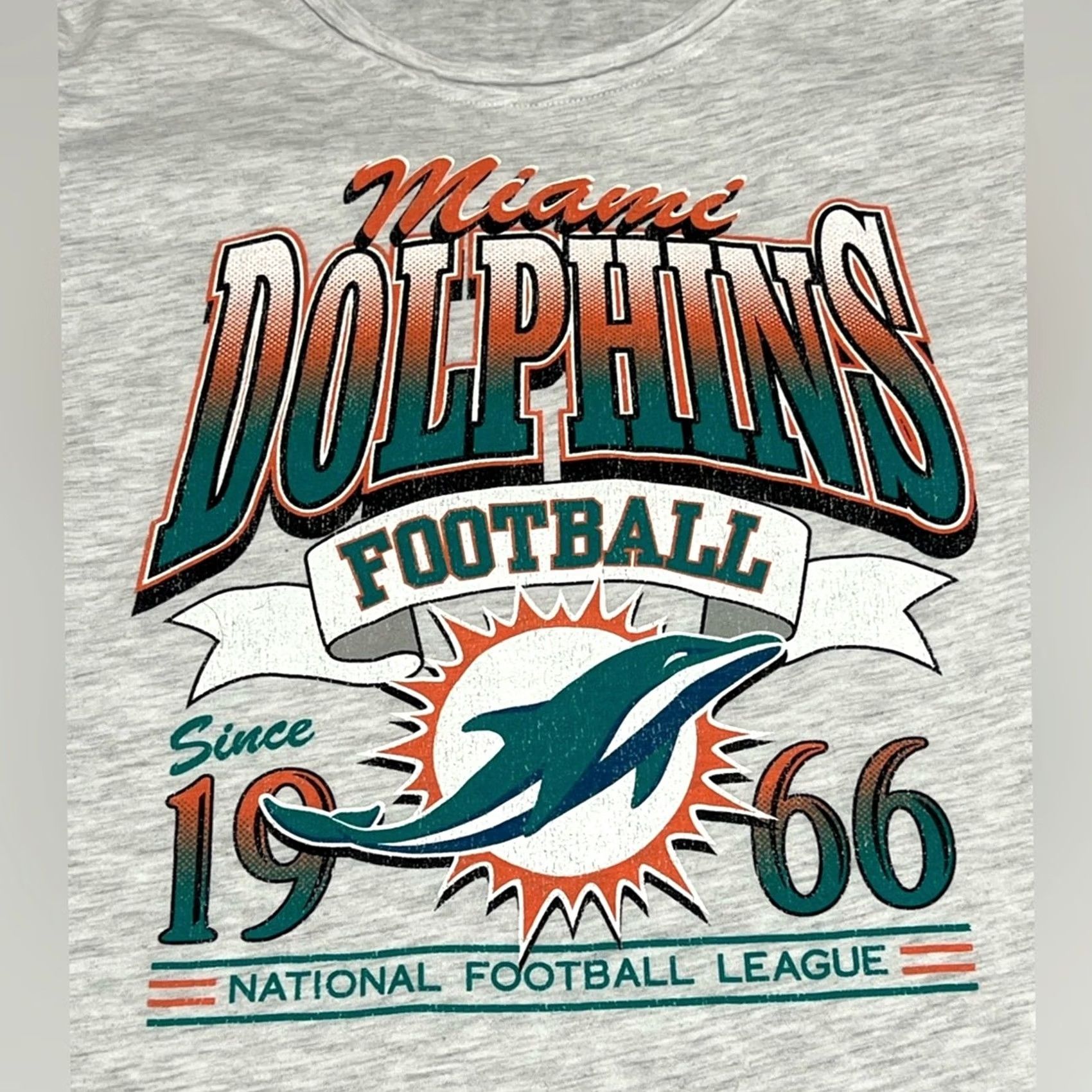 47 47 Women's Miami Dolphins Rimrocker T-Shirt LARGE Grey Size L / US 10 / IT 46 - 3 Thumbnail
