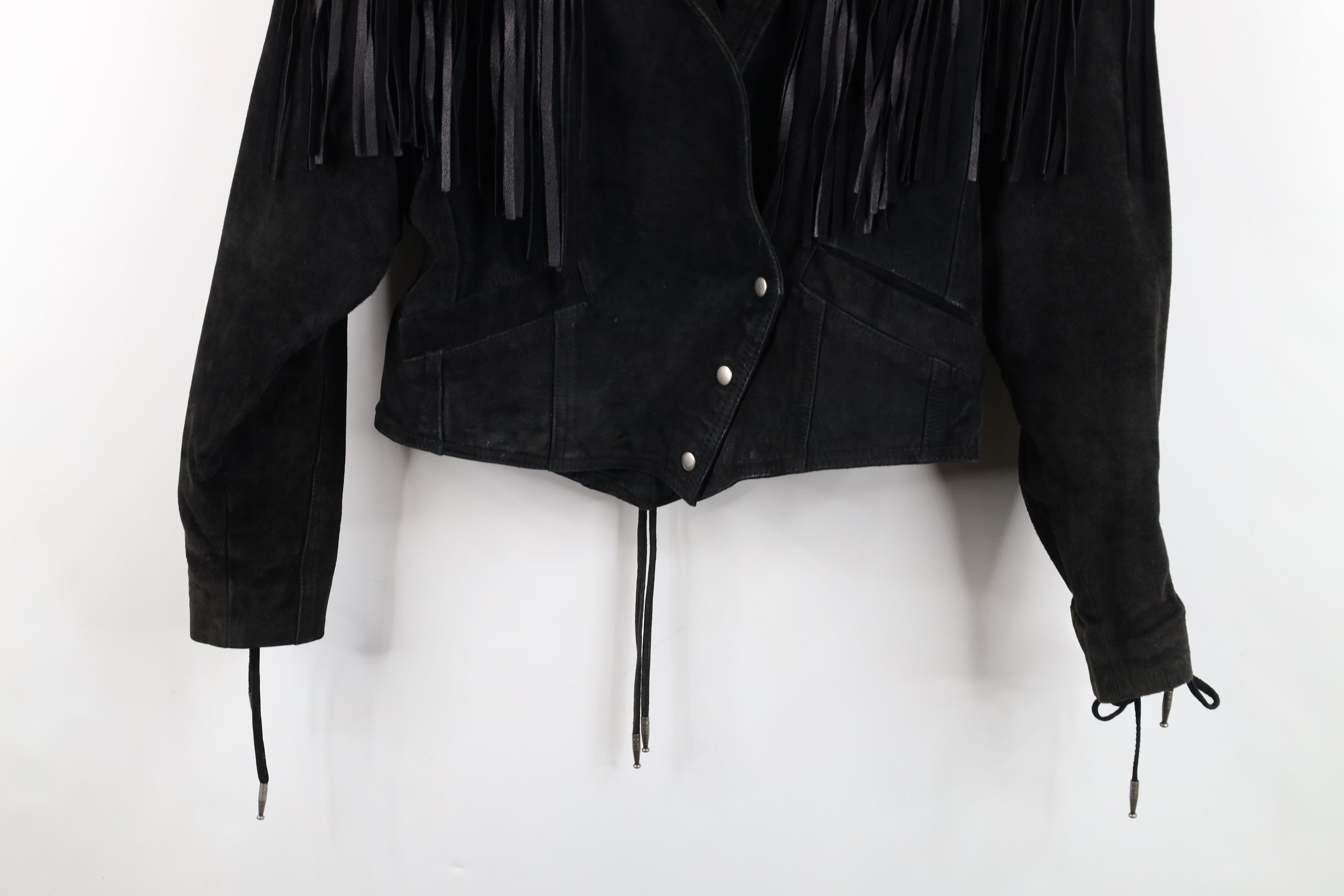 Vintage Vintage 90s Streetwear Western Suede Leather Jacket Black Size M / US 6-8 / IT 42-44 - 3 Thumbnail