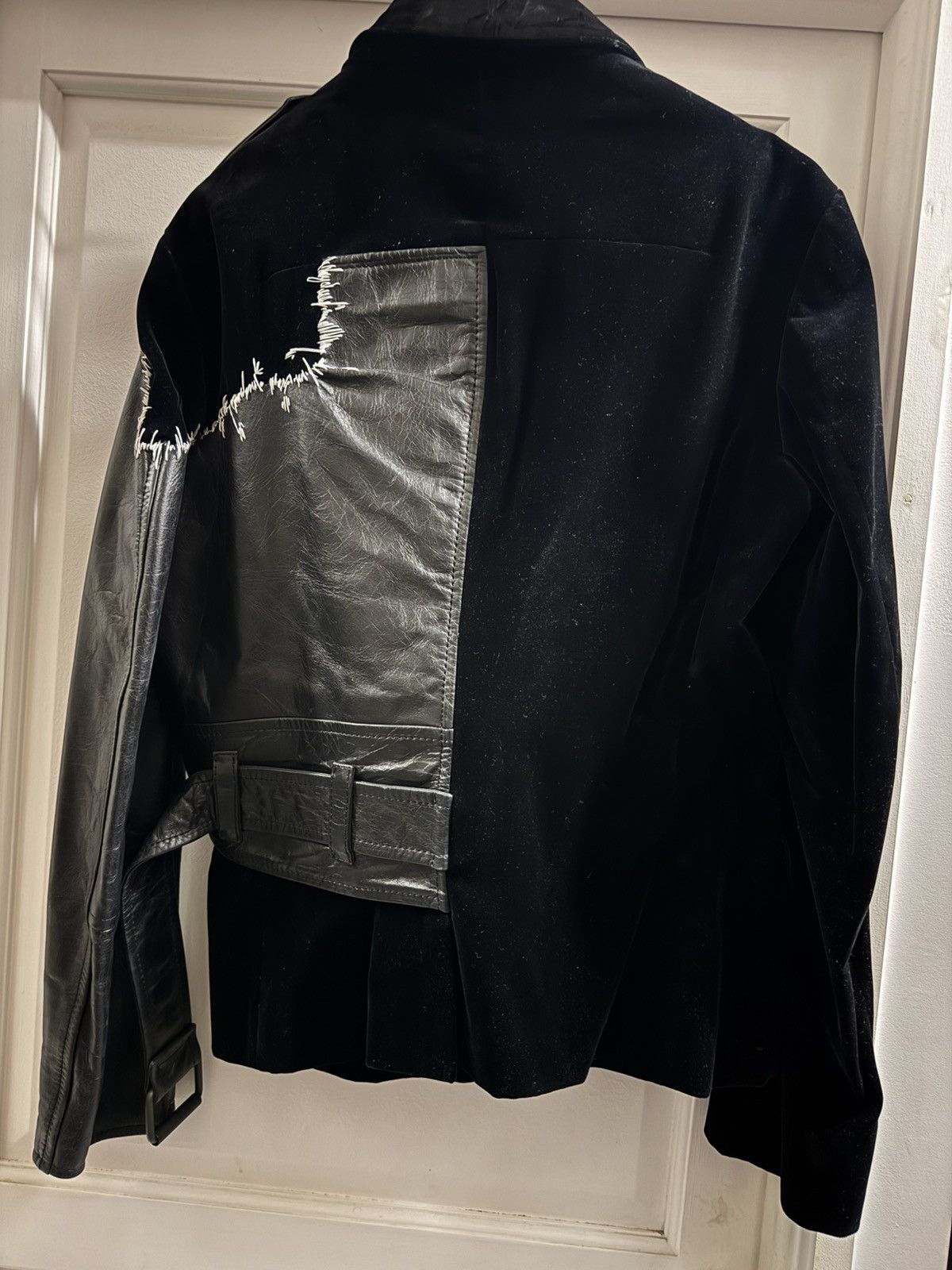 Haider Ackermann Haider Ackermann velvet and leather patchwork suit Size 52S - 3 Thumbnail