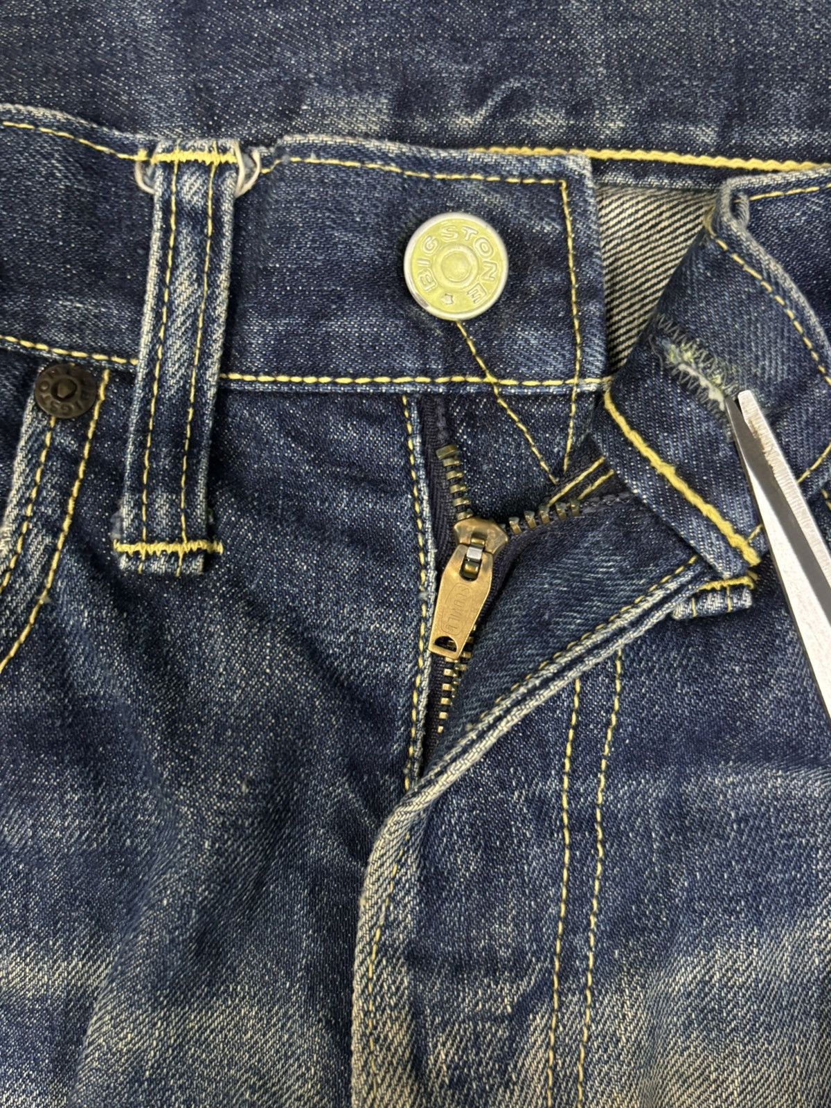 Sugar Cane Vintage 70s Big Stone Mud Wash Thrashed Distress Flare Jeans Size US 29 - 21 Thumbnail