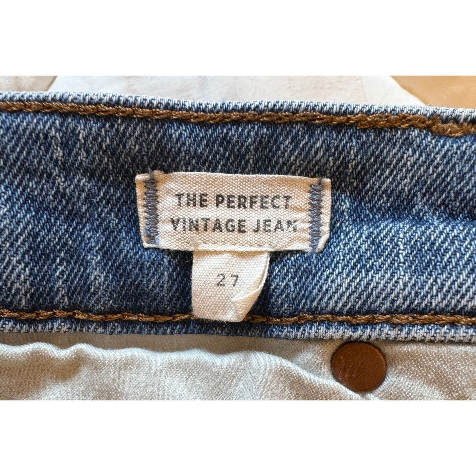 Madewell Madewell Perfect Vintage Denim Raw Hem Jeans SIze 27 Size 27" / US 4 / IT 40 - 5 Thumbnail