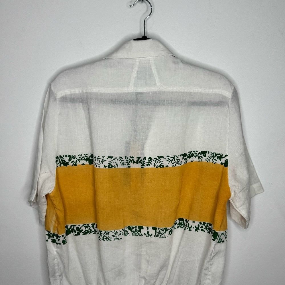 Rhude Rhude Linen Cuban Shirt White Yellow Green Men’s Size Medium Size US M / EU 48-50 / 2 - 7 Thumbnail