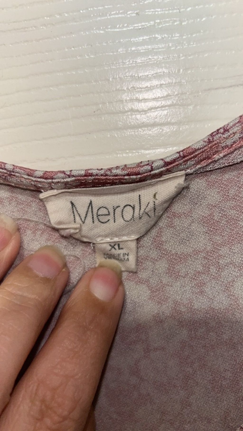 Other Women's Meraki Pink & White Floral Wrap Blouse XL Size XL / US 12-14 / IT 48-50 - 4 Thumbnail
